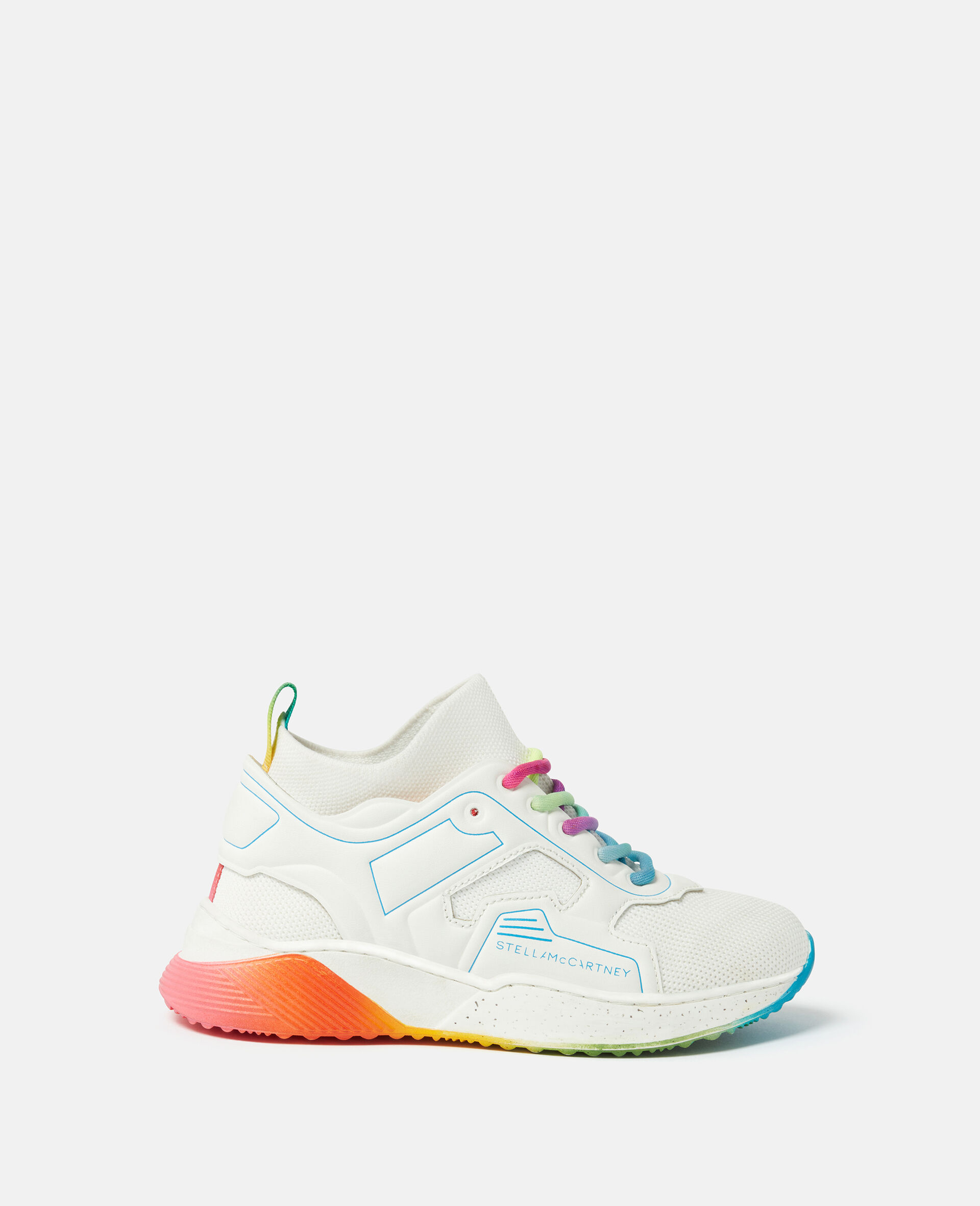 Moniker Print Lace-Up Trainers-Cream-large image number 0