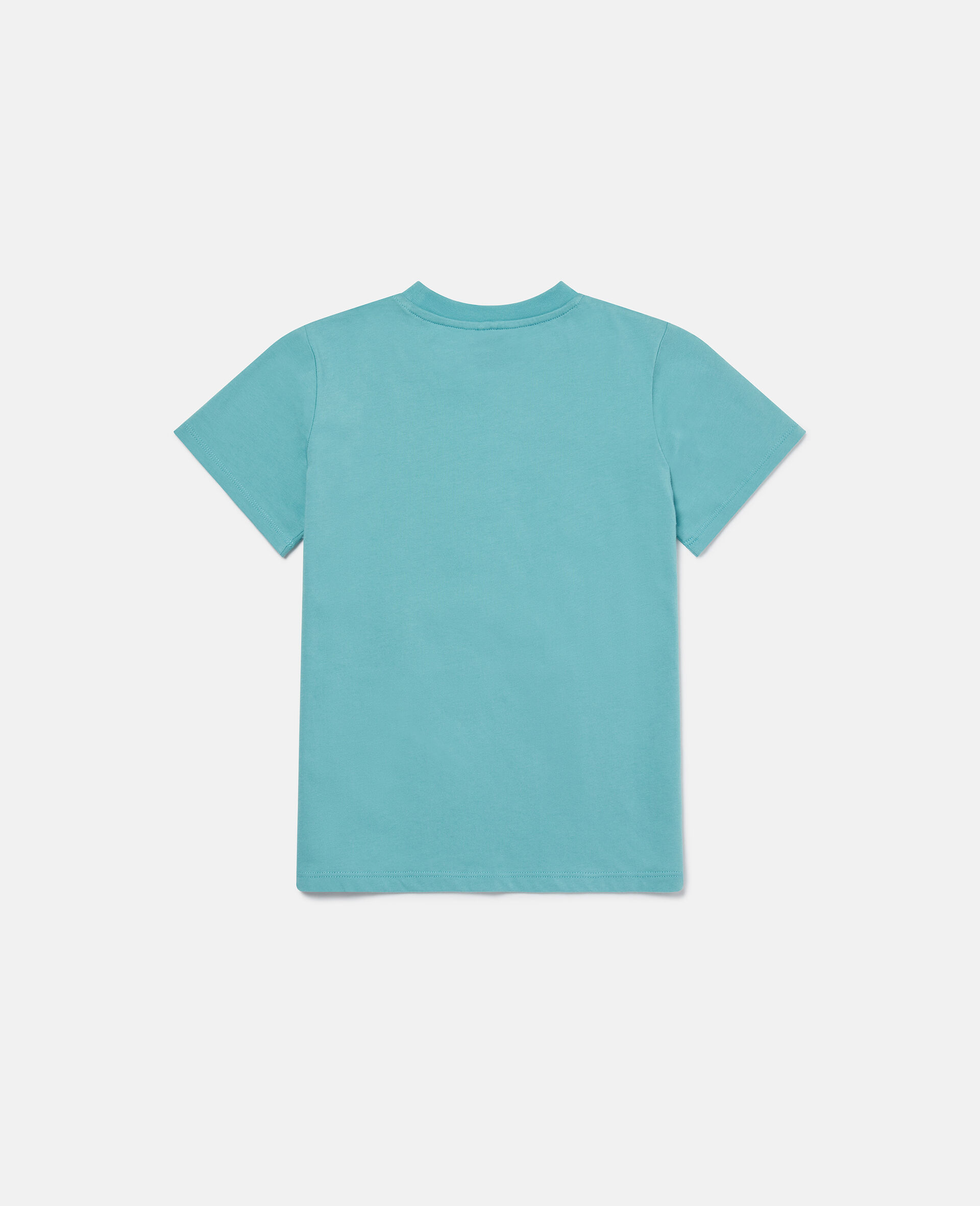 Frog Graphic Crewneck T-Shirt-Blue-large image number 2