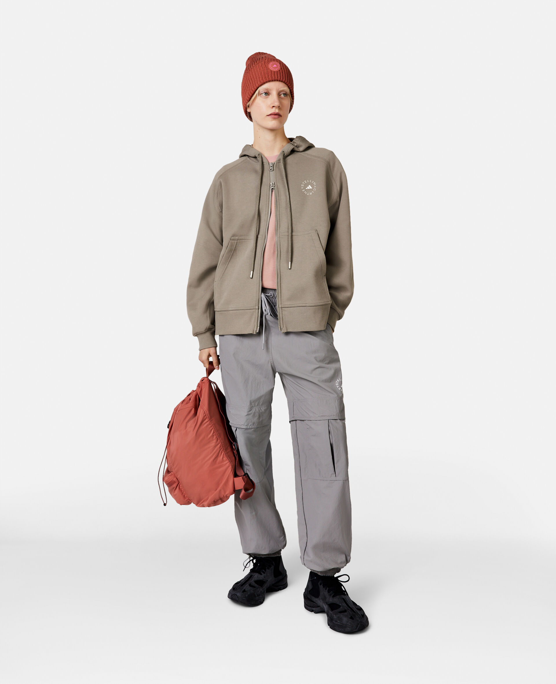 ロゴ ジップ フーディー-グレー-large image number 1