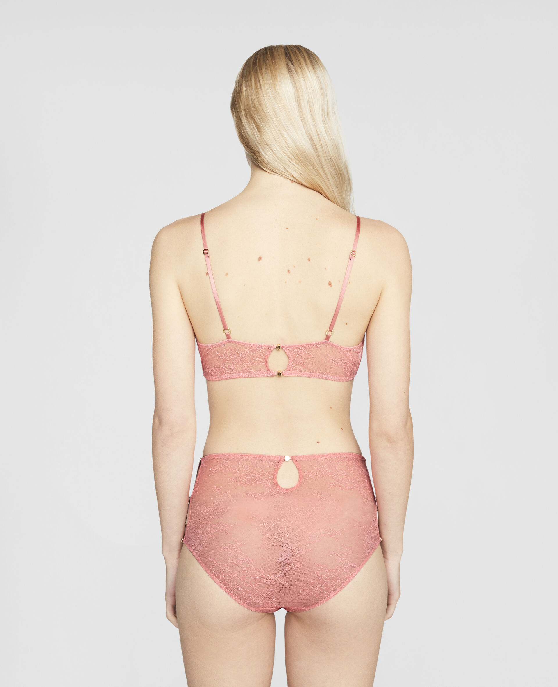 Floral Lace High Waisted Briefs-Pink-large image number 2