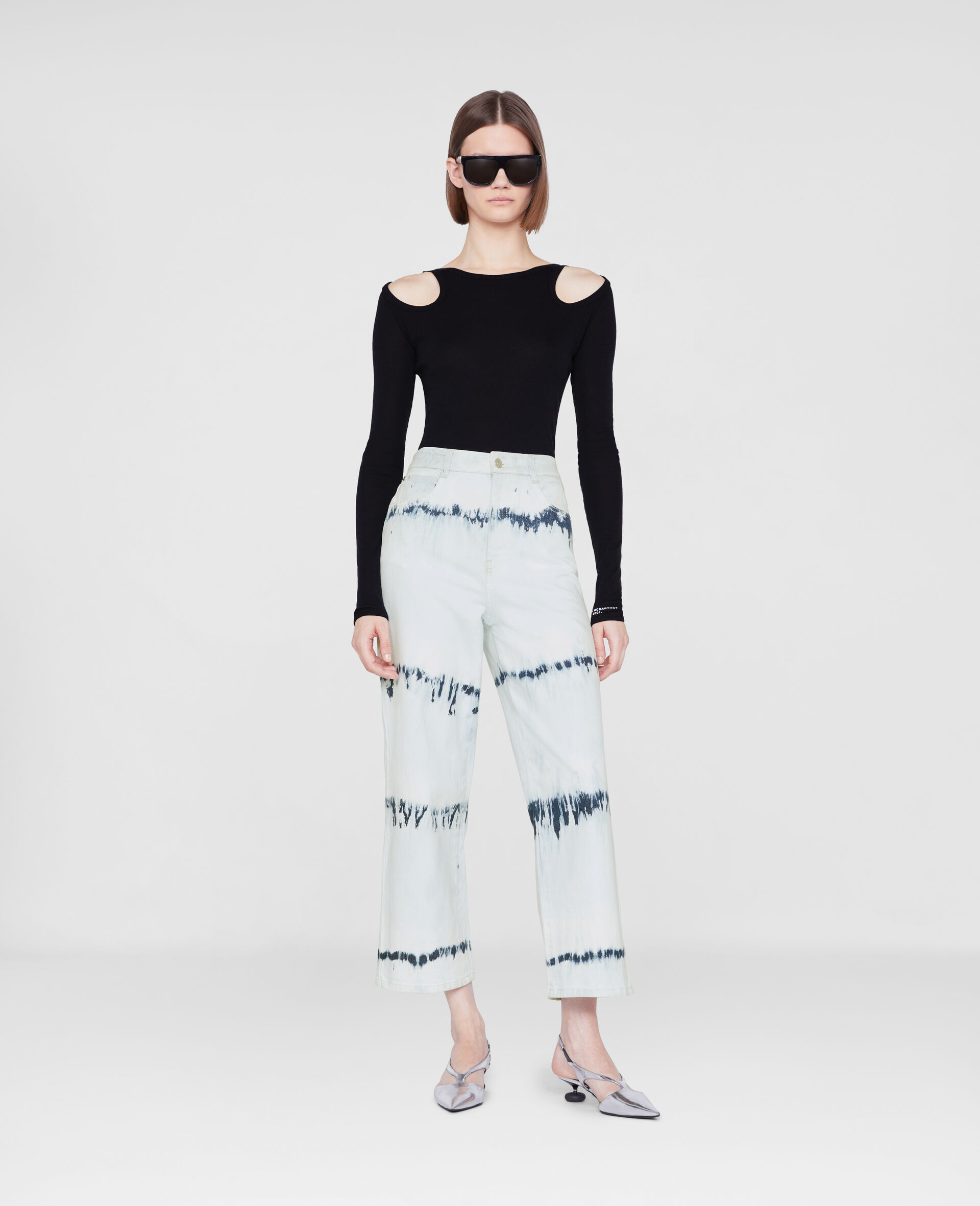 镂空悦菲纤&trade;上衣-黑色-large image number 1