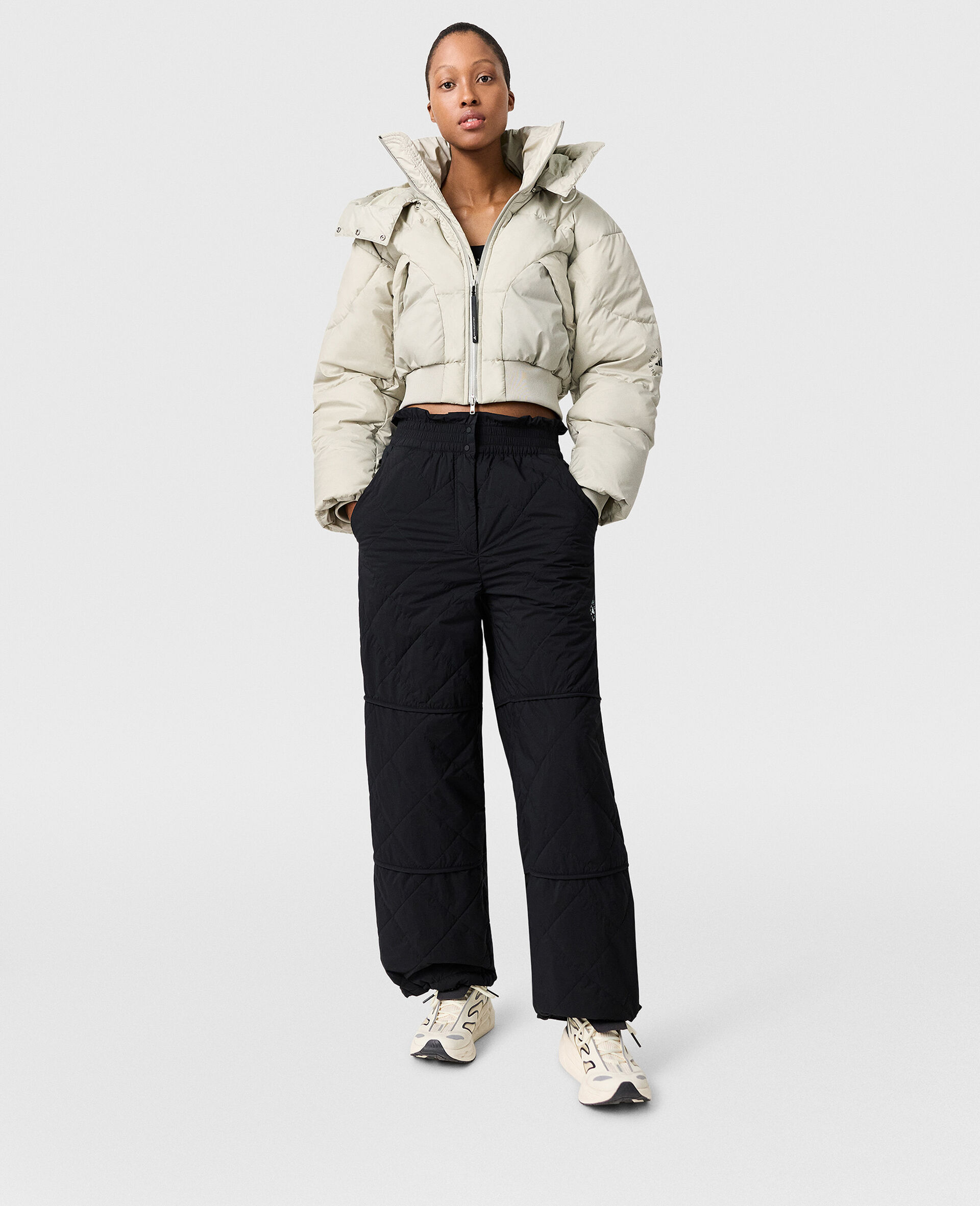 Logo Quilted Track Pant-Black-large image number 0