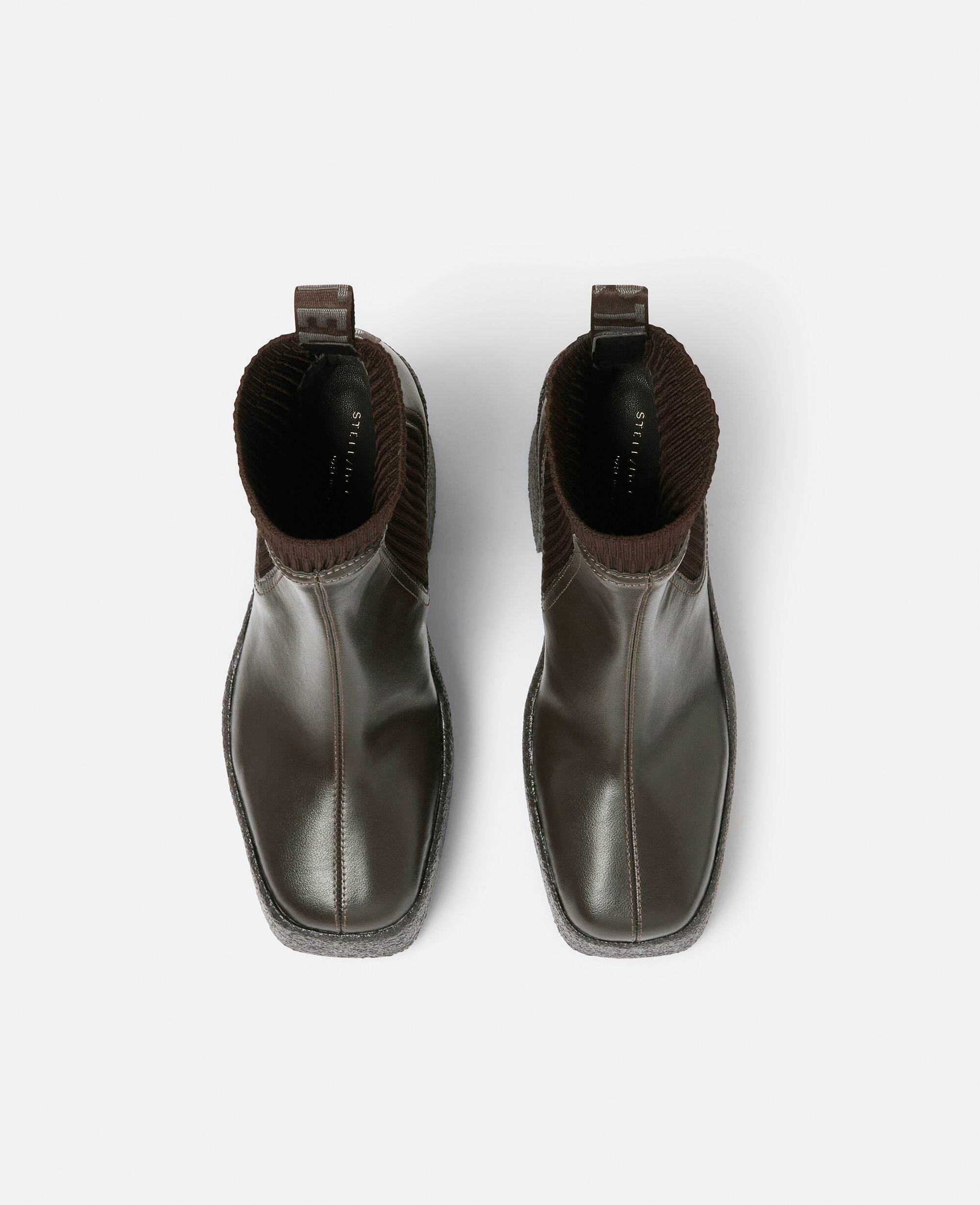 Women Brown Skyla Heeled Sock Boots | Stella McCartney US
