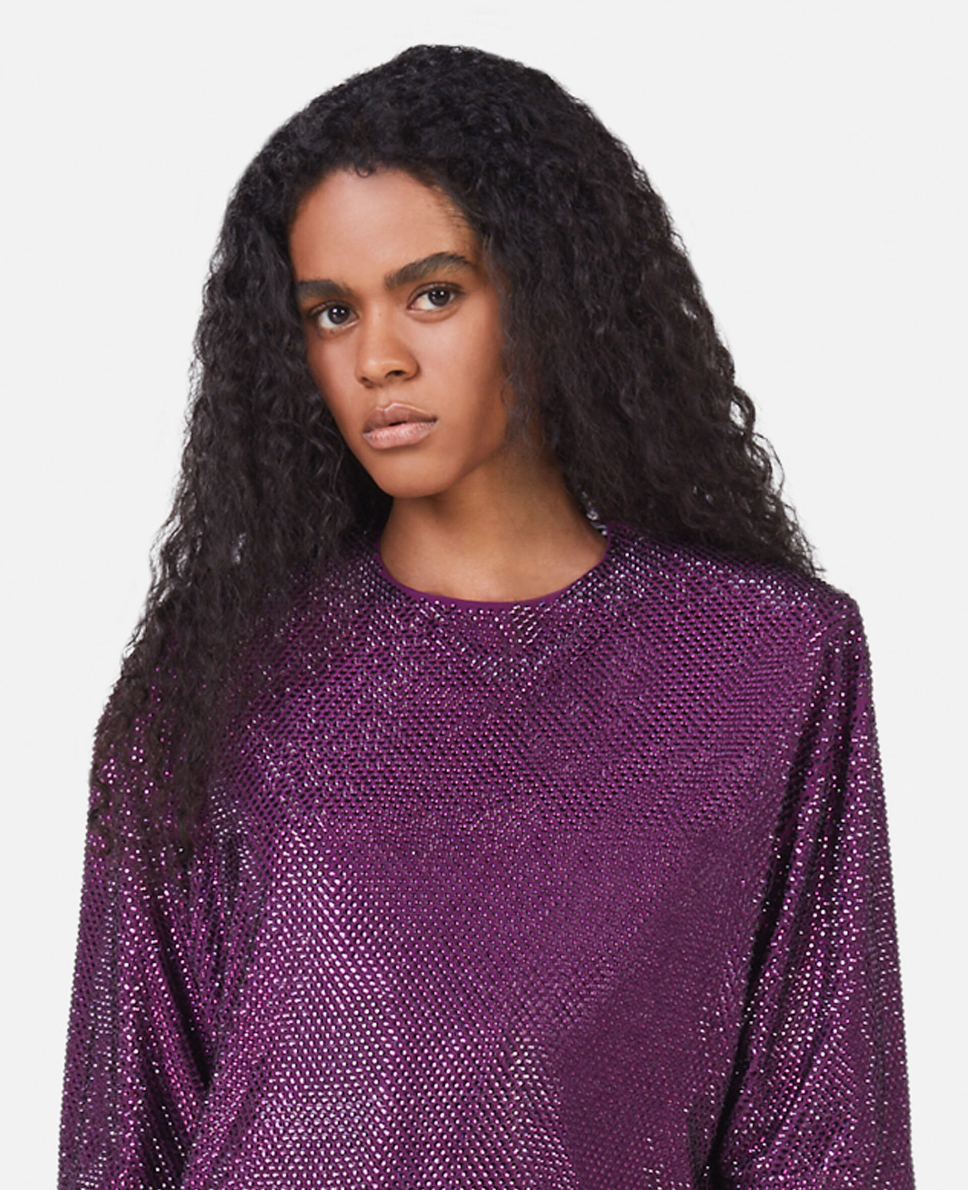 Mini robe ornee de cristaux-Purple-large Mini robe ornee de cristaux-Purple-large image number 3
