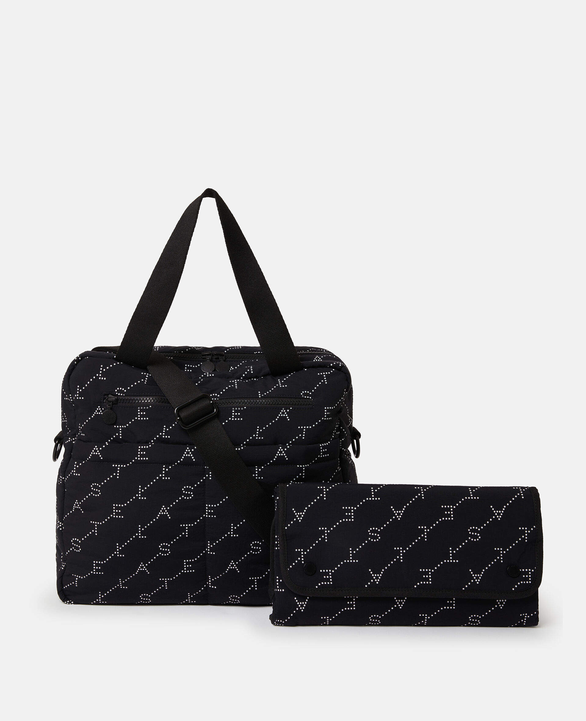 Logo Print Diaper Tote Bag-Black-large image number 4