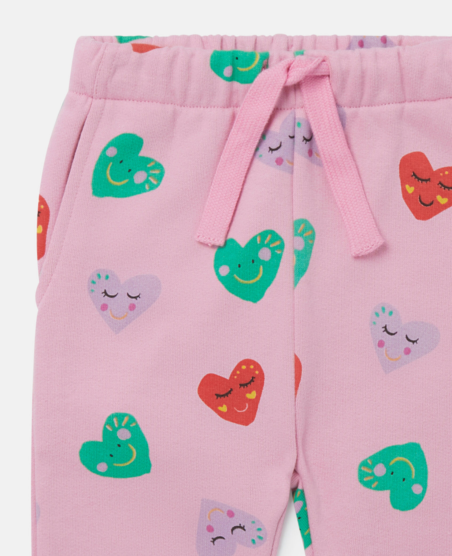 Smiling Heart Print Joggers-Purple-large image number 1