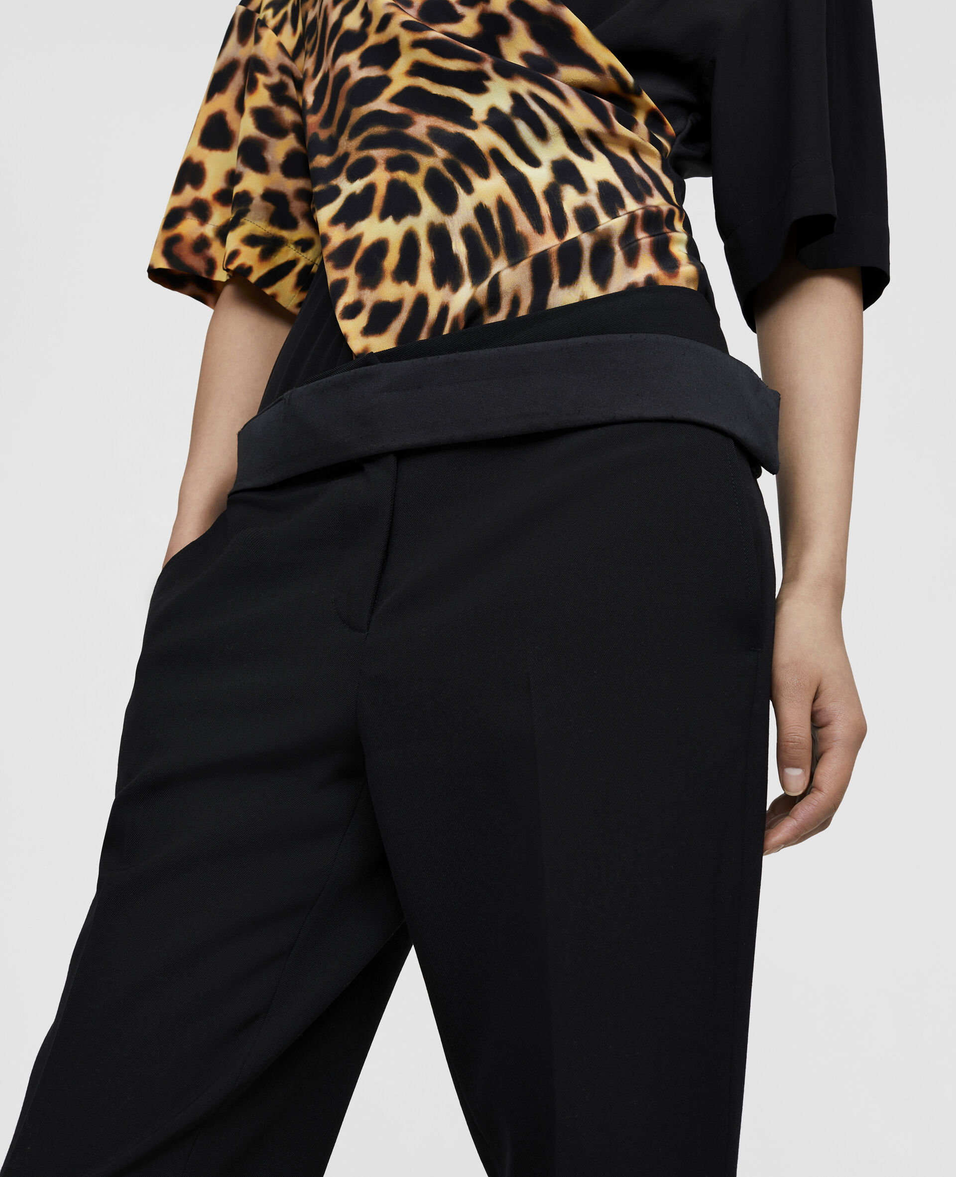Twill Tailored Dinner Trousers-Black-large image number 3