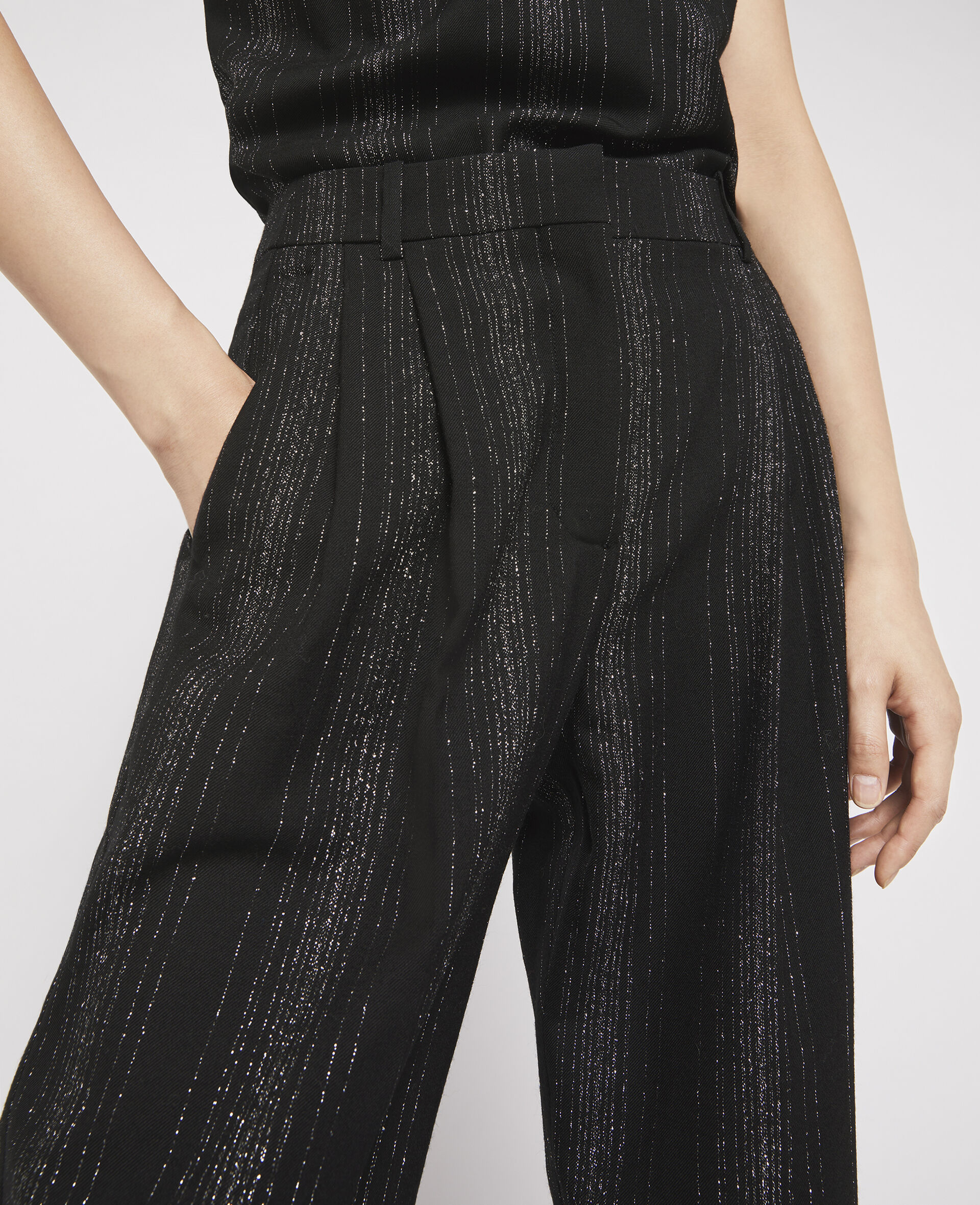 Tailored Wool Trousers-Black-large image number 3