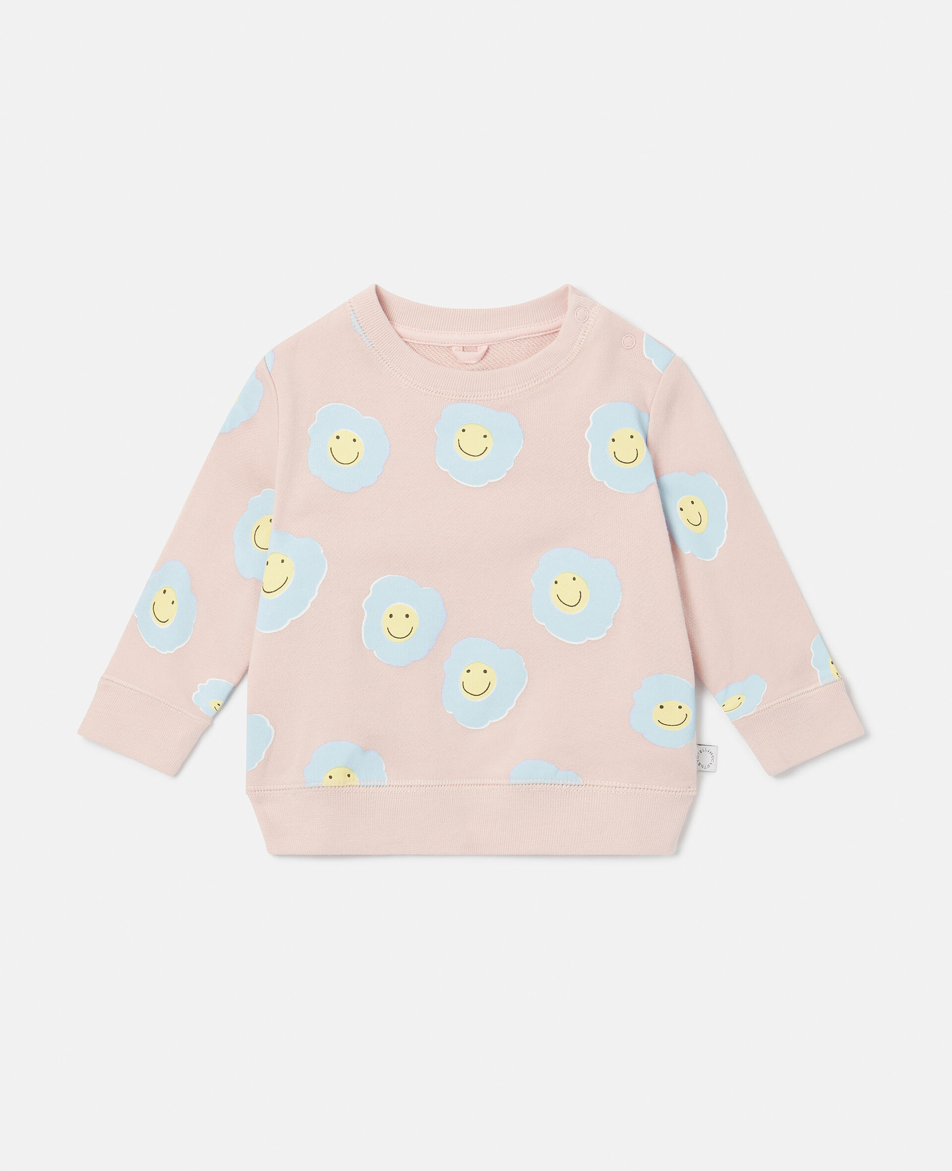 Smiley Flower Print Sweatshirt-Pink-large image number 0