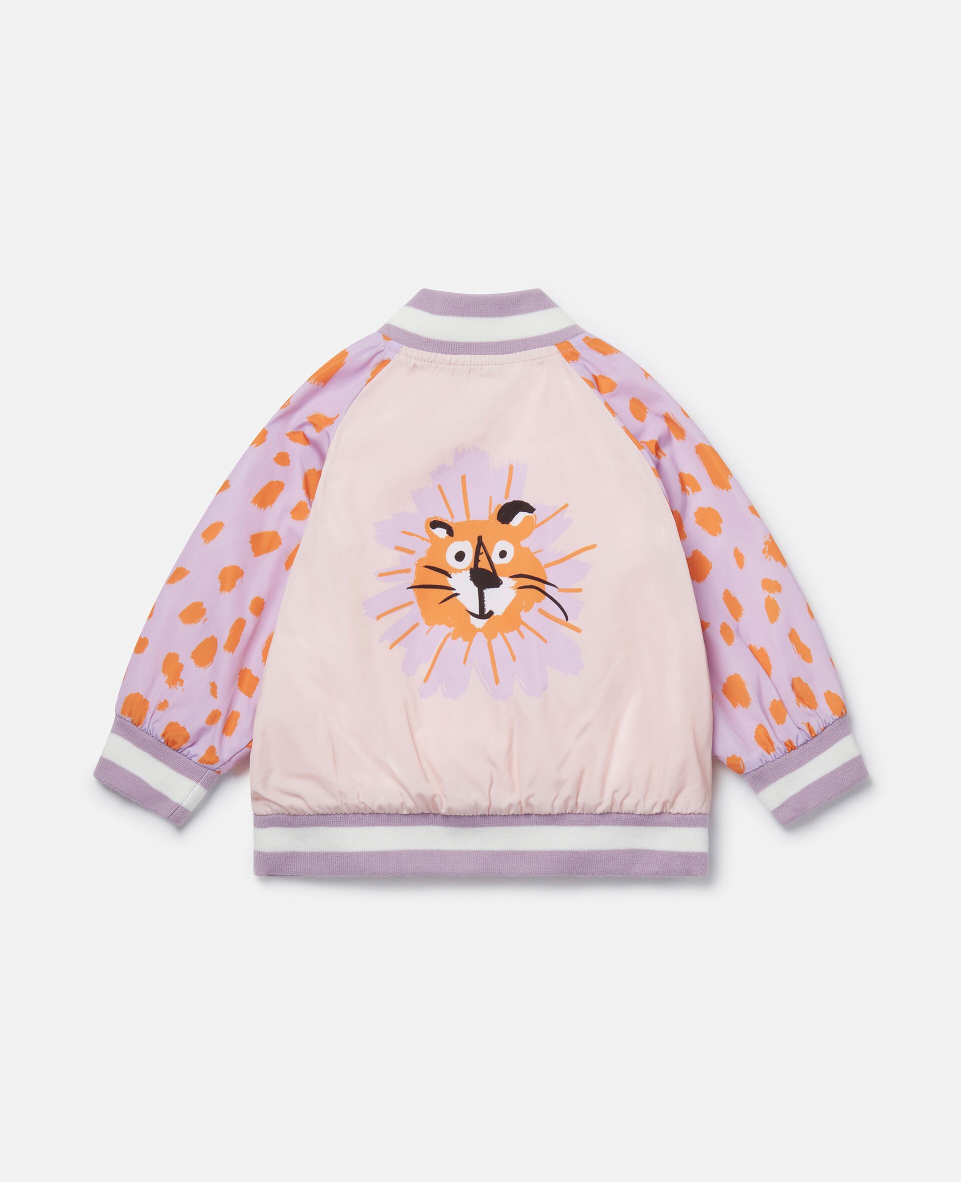 Cheetah Face Bomber Jacket-Pink-large image number 2
