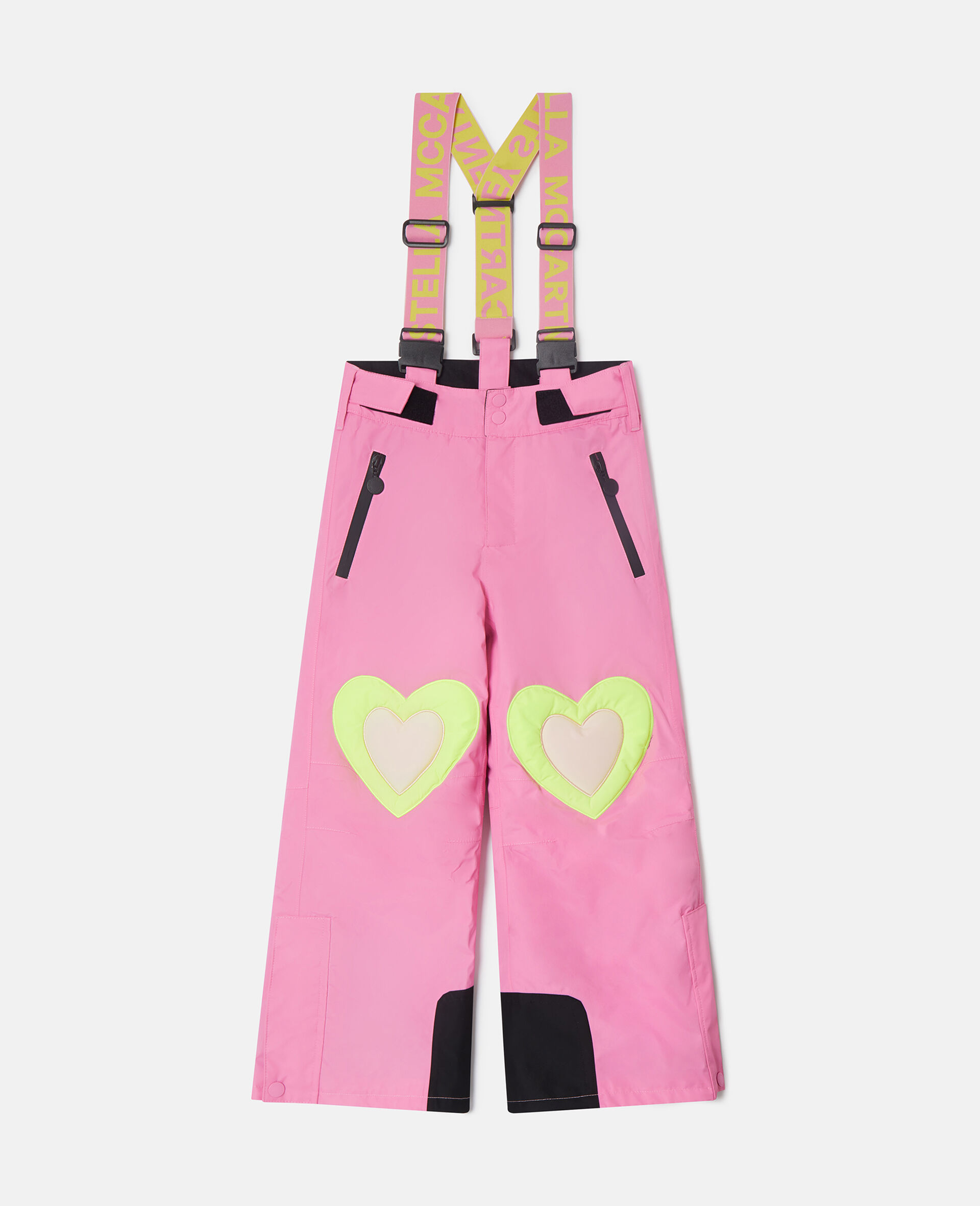 Heart Print Ski Salopettes-Pink-medium