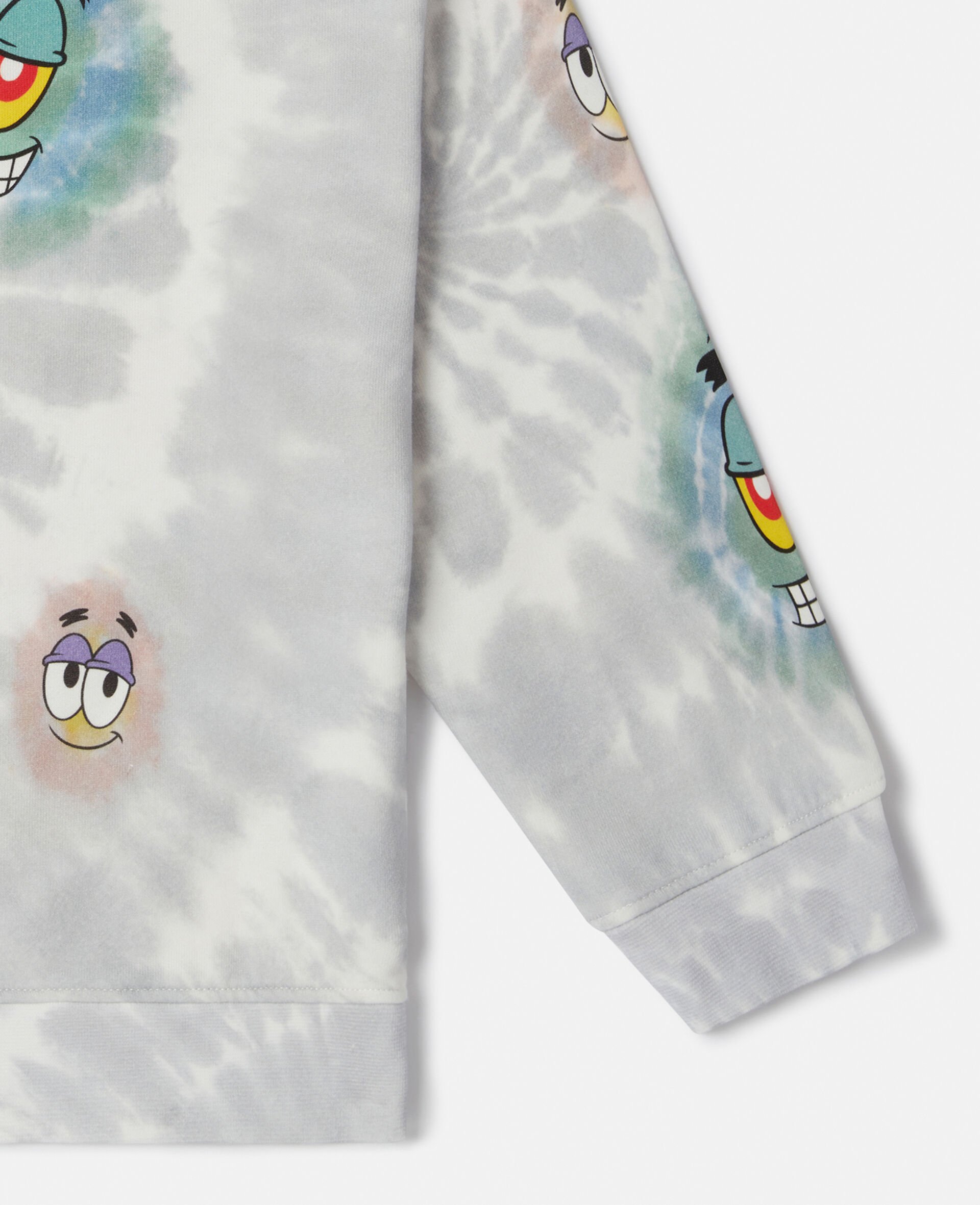 SpongeBob Graphic Tie-Dye Sweatshirt-Grey-large image number 3