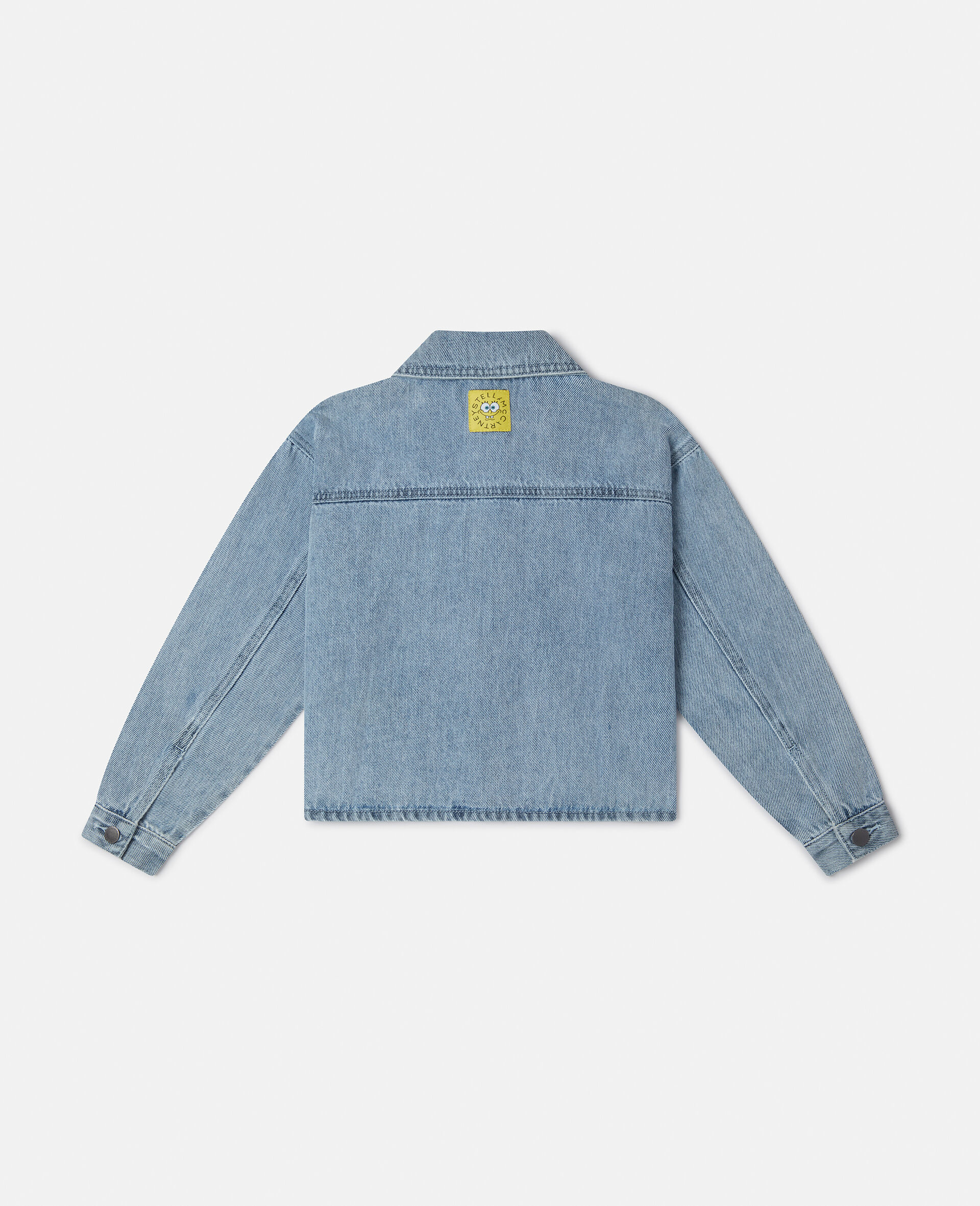 Giacca in Denim con Grafica SpongeBob-Blu-large image number 2