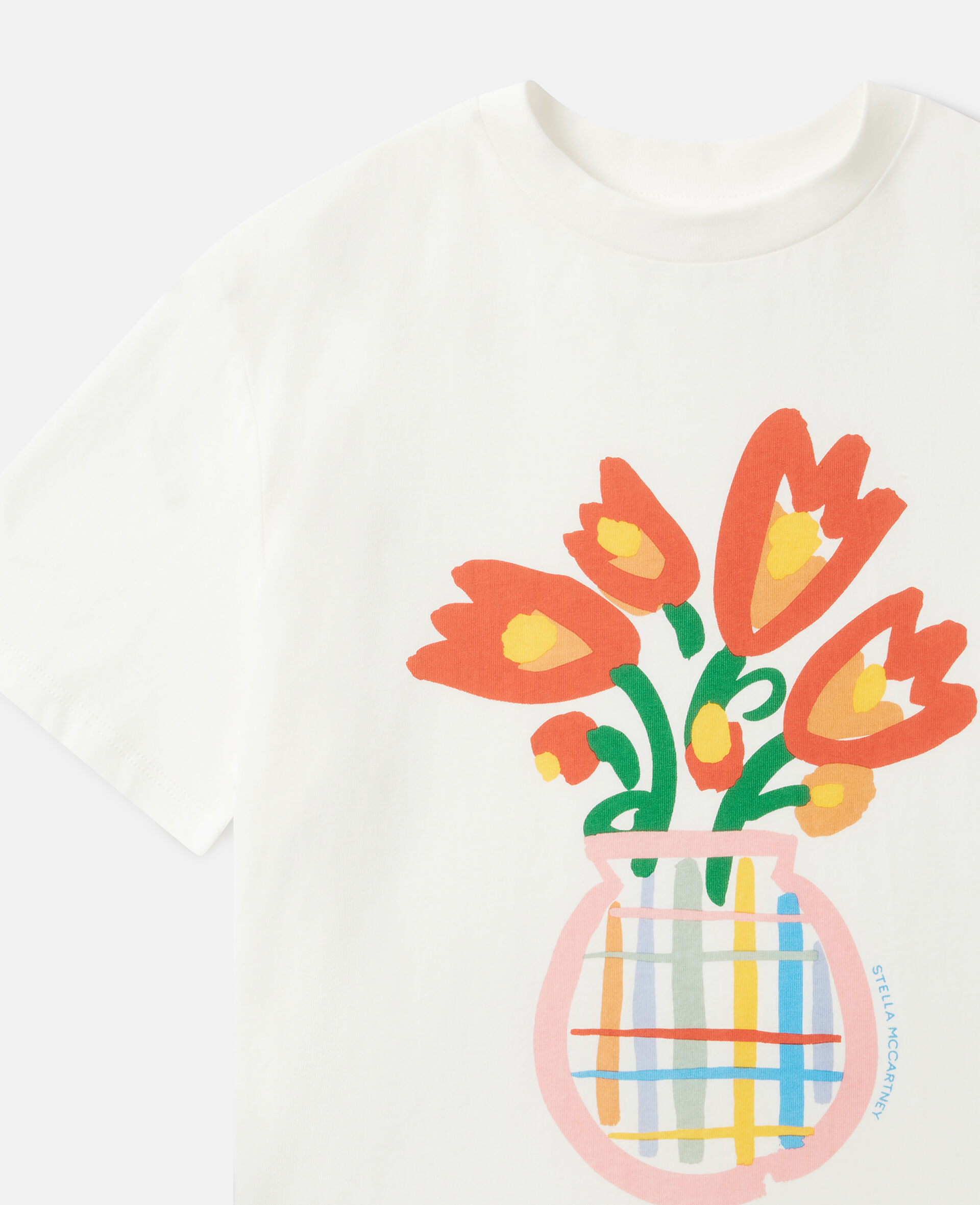 Floral Graphic T-Shirt-White-medium