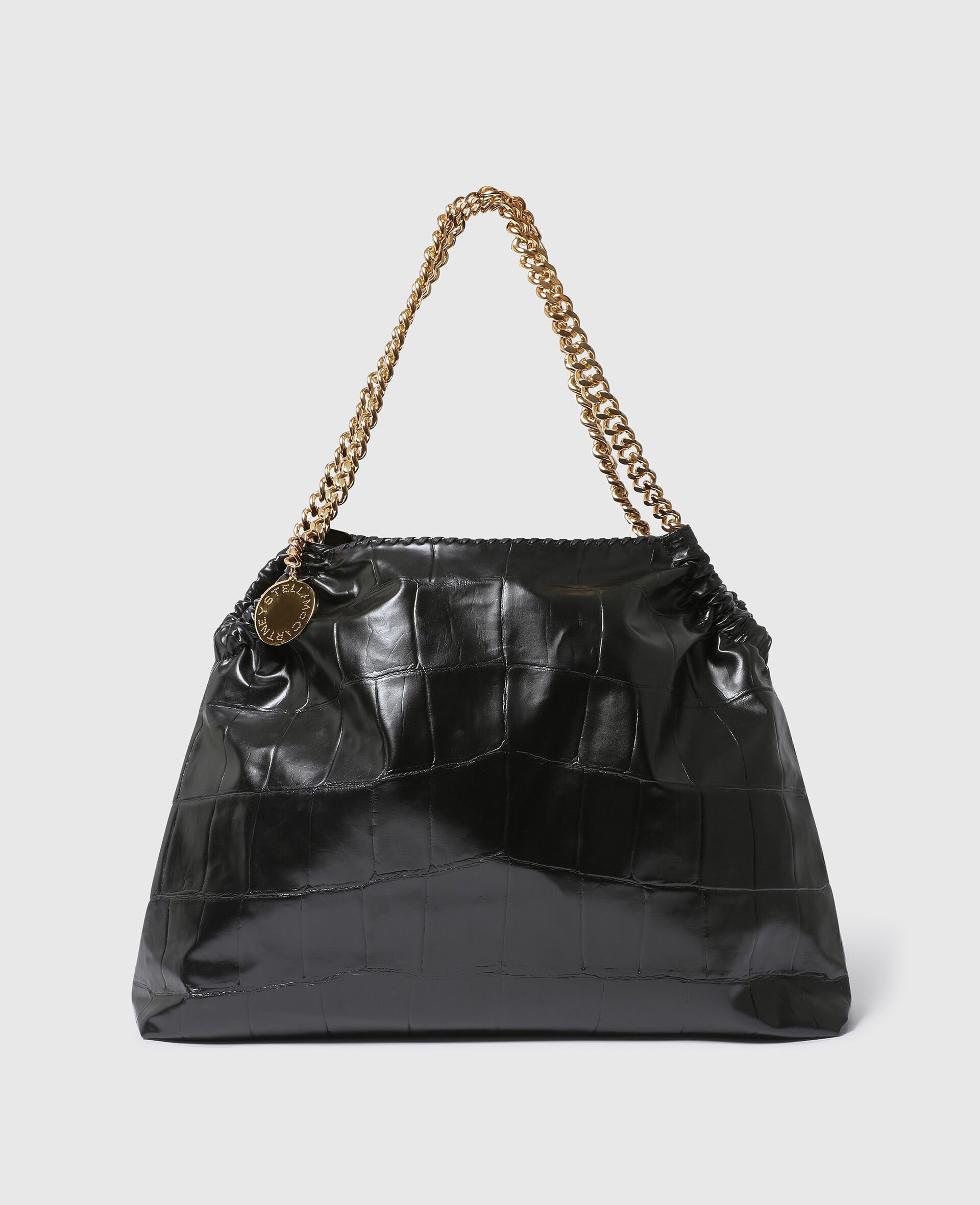 Falabella Crocodile-Embossed Drawstring Tote Bag-Black-large image number 0
