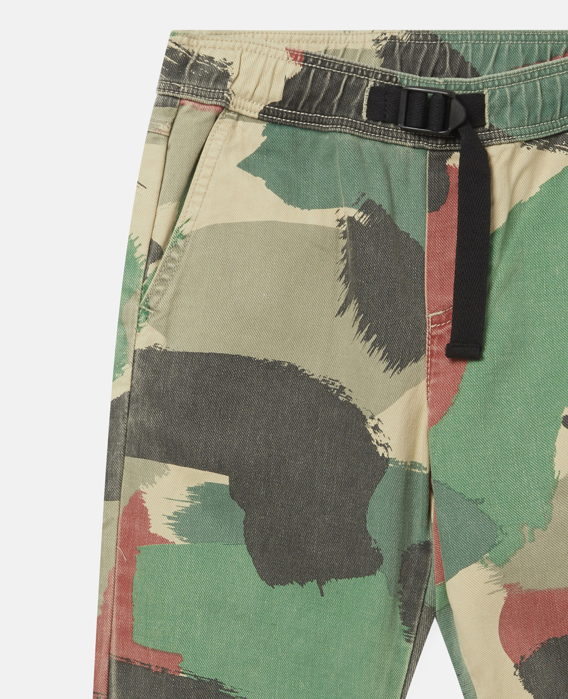 Pantalon cargo en denim imprimé camouflage-Fantaisie-large