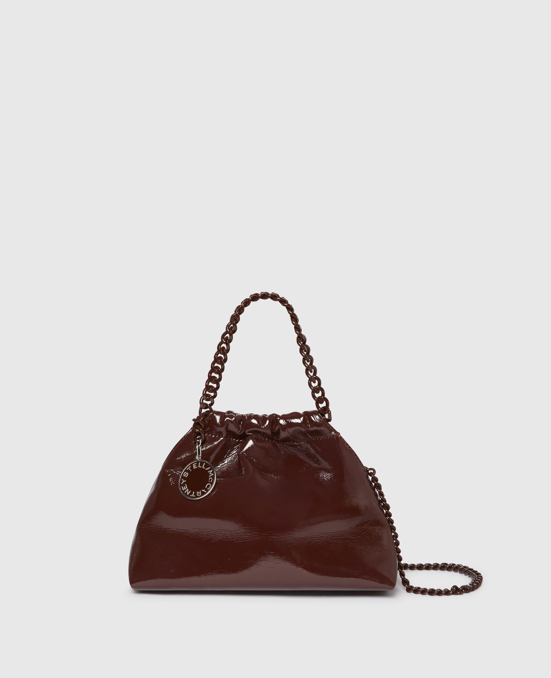 Falabella Patent Drawstring Crossbody Bag-Brown-large image number 0