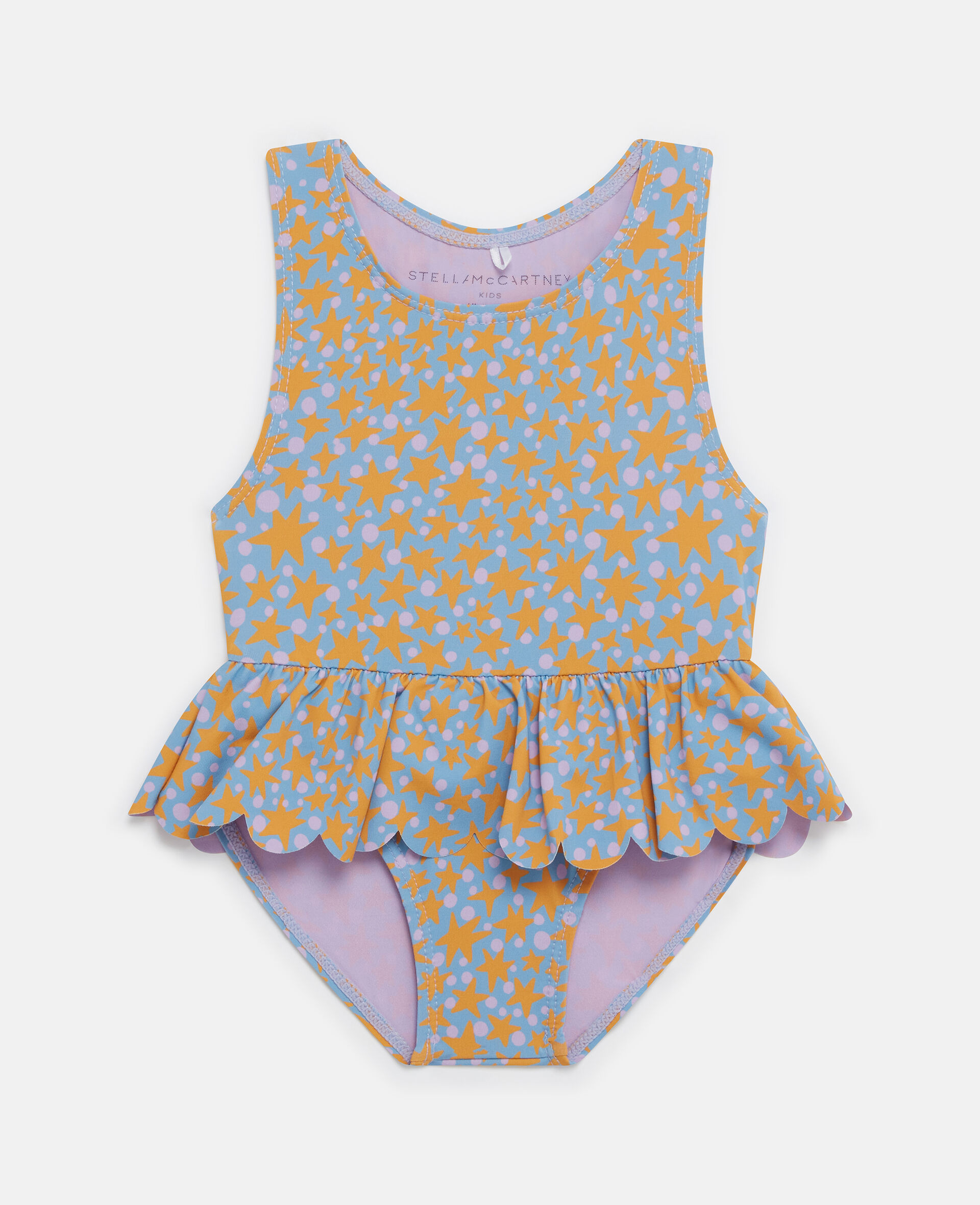 Starfish Print Swimsuit-Blue-medium