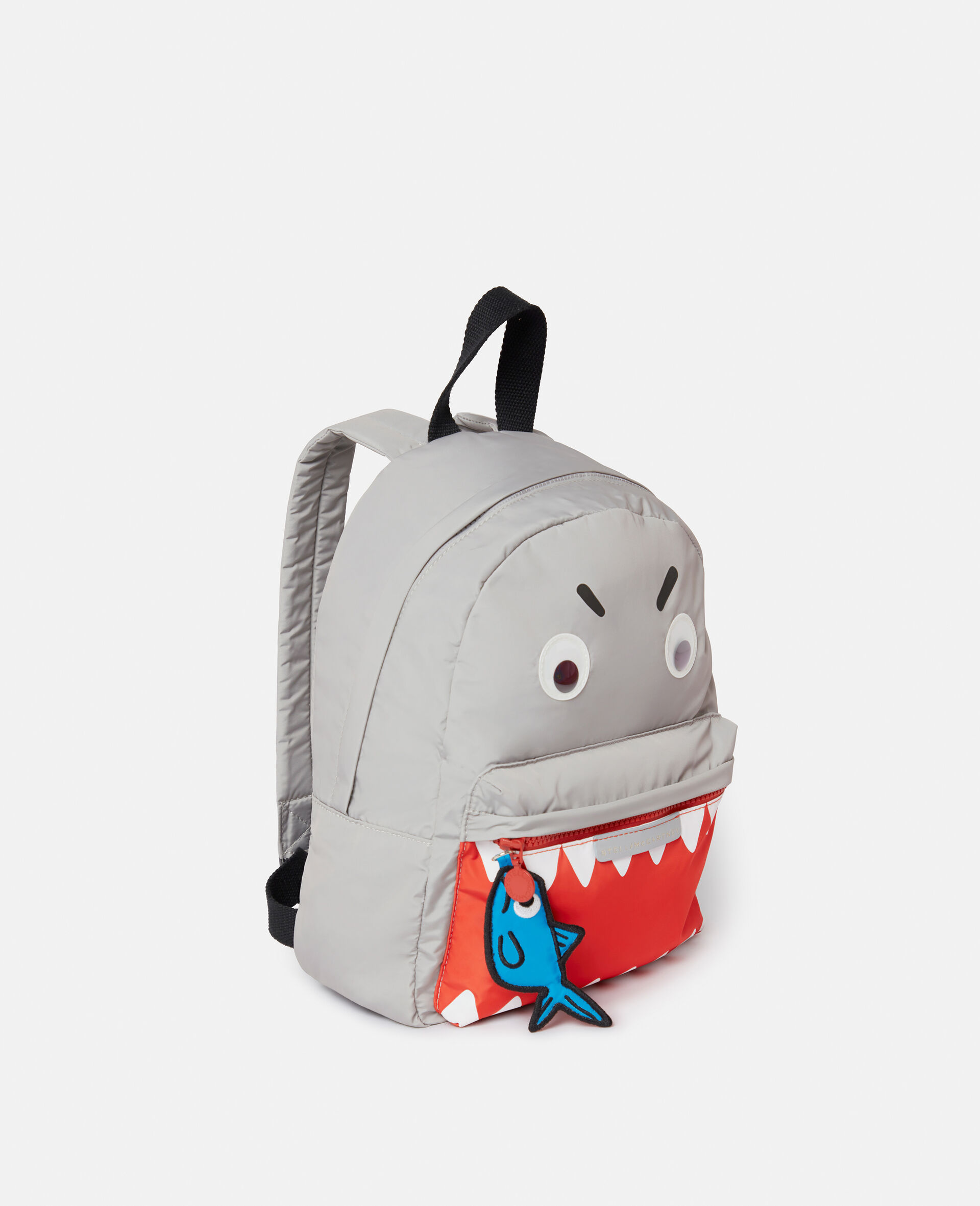Shark Print Backpack-Grey-model