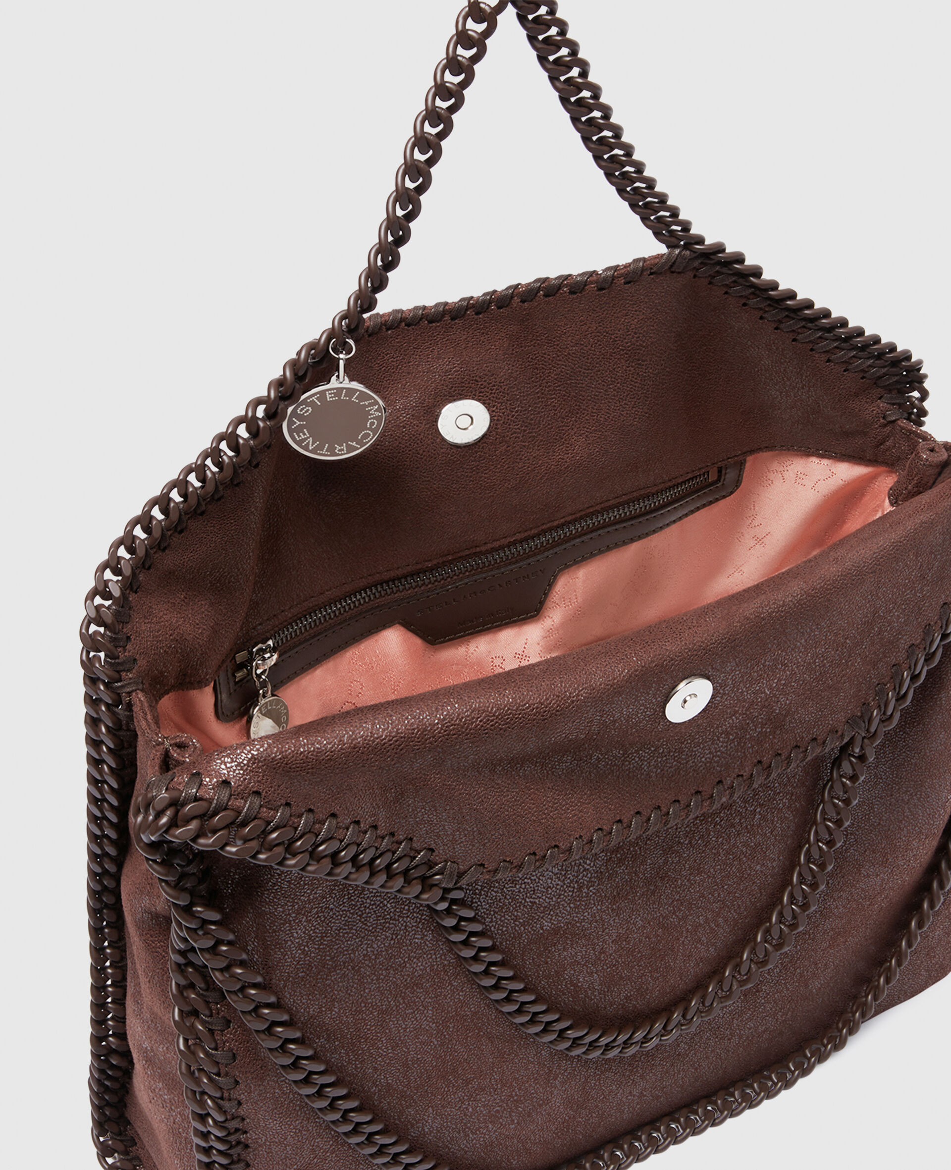 Falabella Fold-Over Enamel Tote Bag-Brown-large image number 4