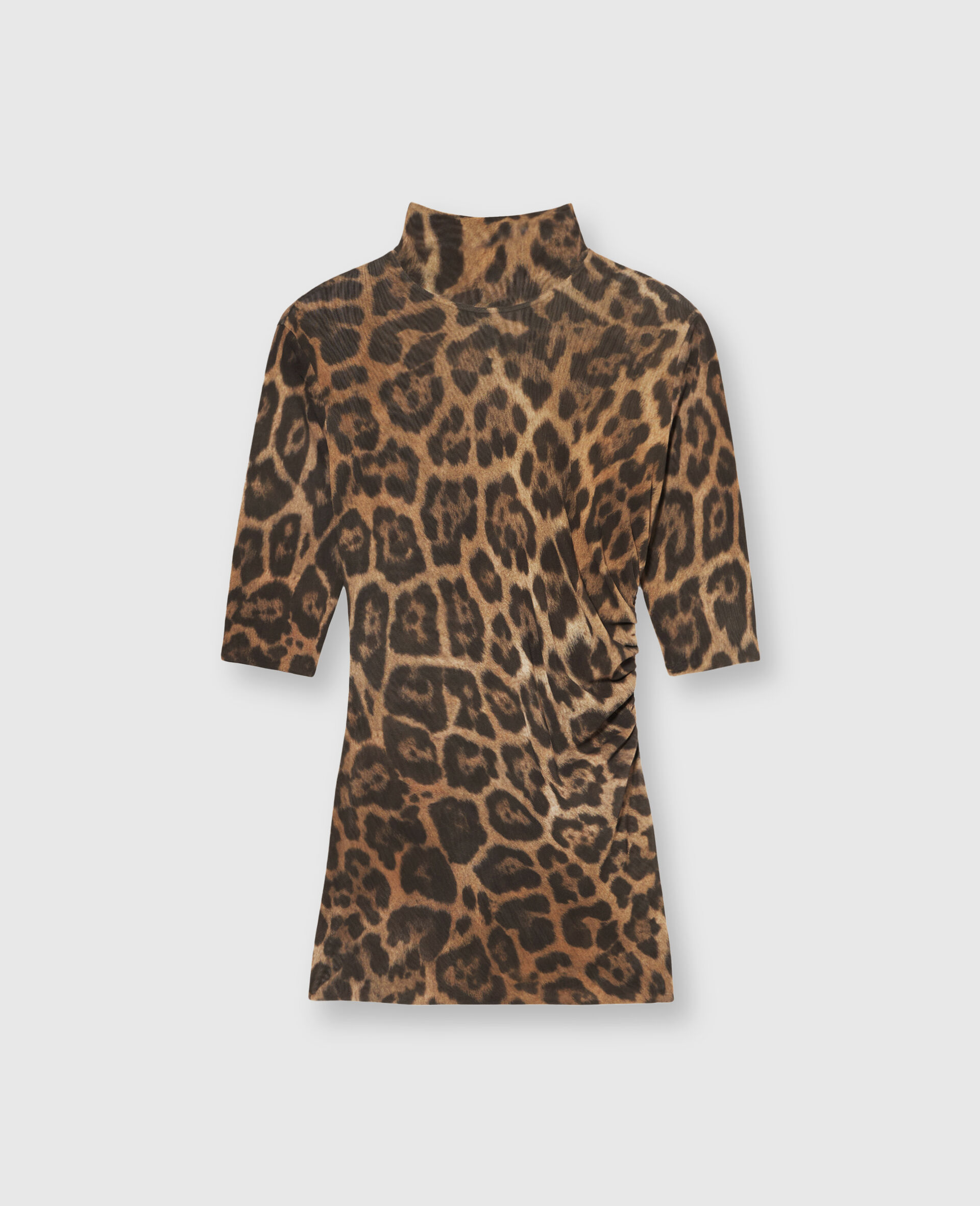 Leopard High-Neck Top-Brown-large image number 0