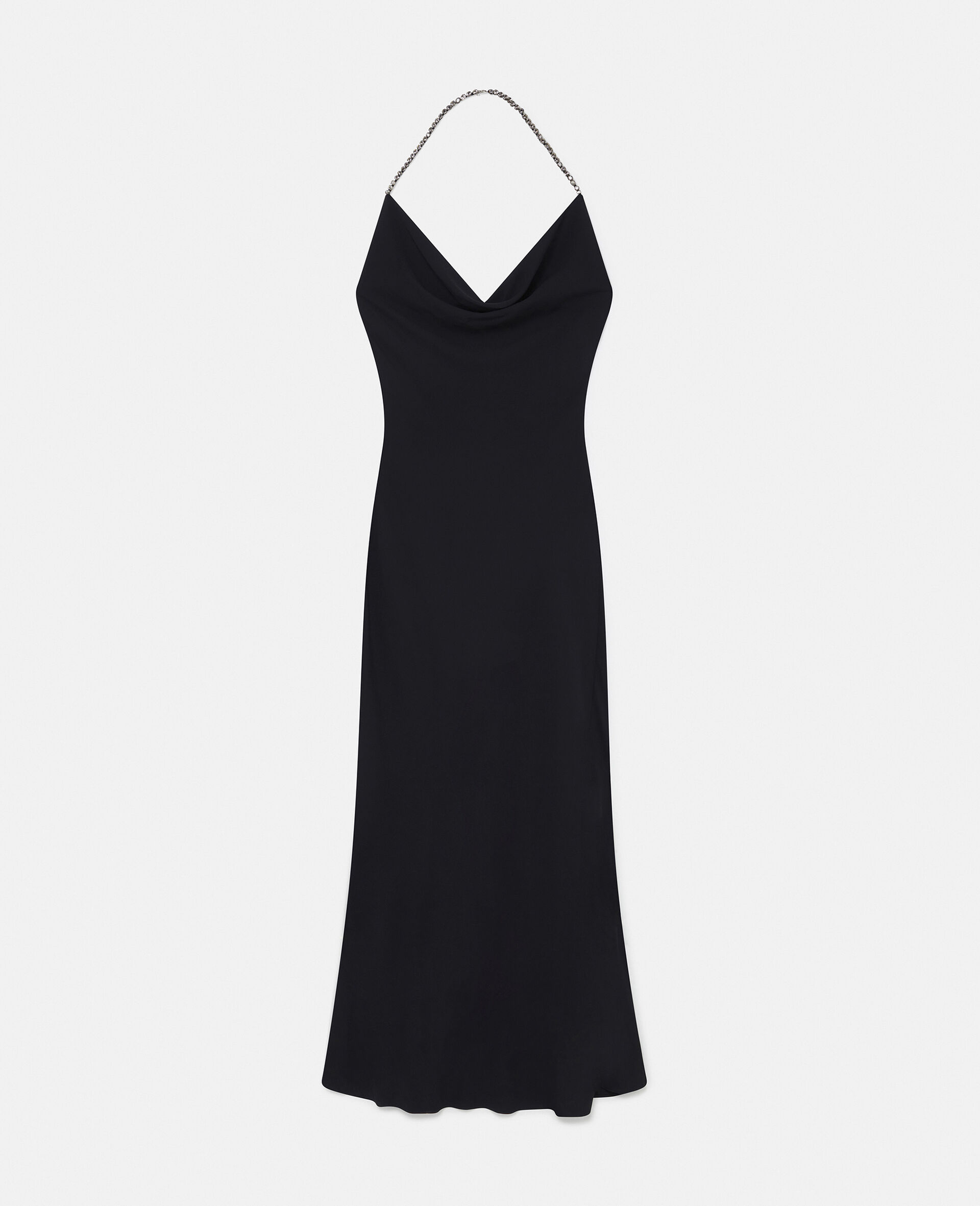 Plunge Crystal Halterneck Maxi Dress-Black-medium