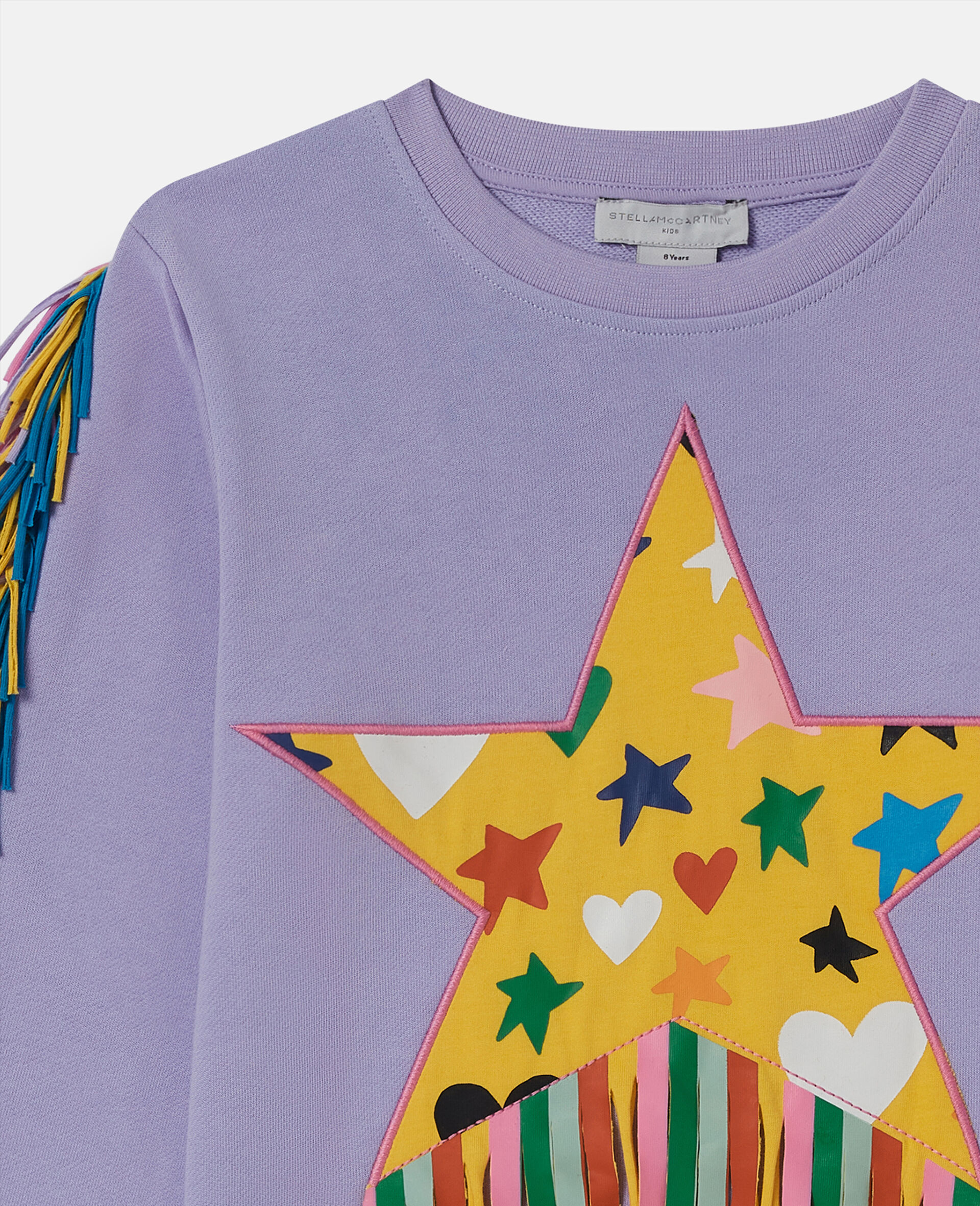 Star Graphic Fringed Sweatshirt-Purple-large image number 1