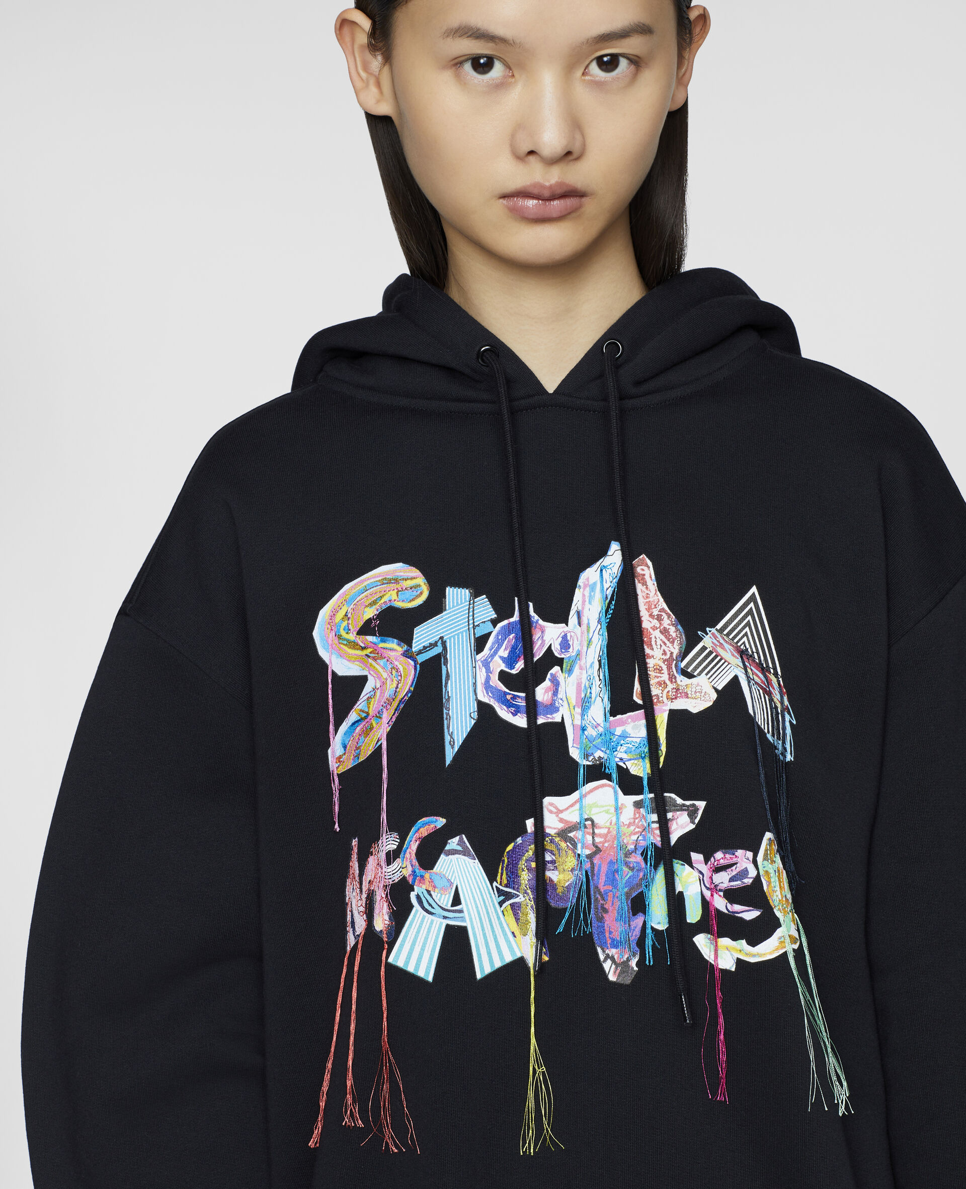 Logo Collage Oversized Hoodie-Black-large image number 3
