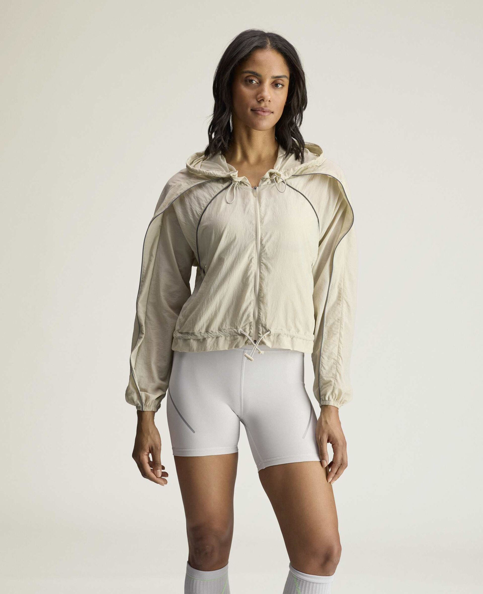 TruePace Hooded Running Jacket-Beige-medium