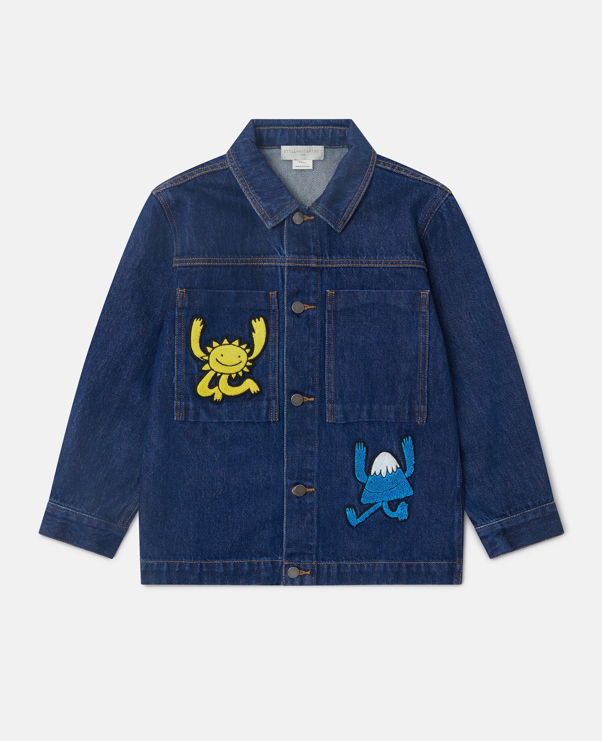 Earth Friends Graphic Denim Jacket-Blue-medium