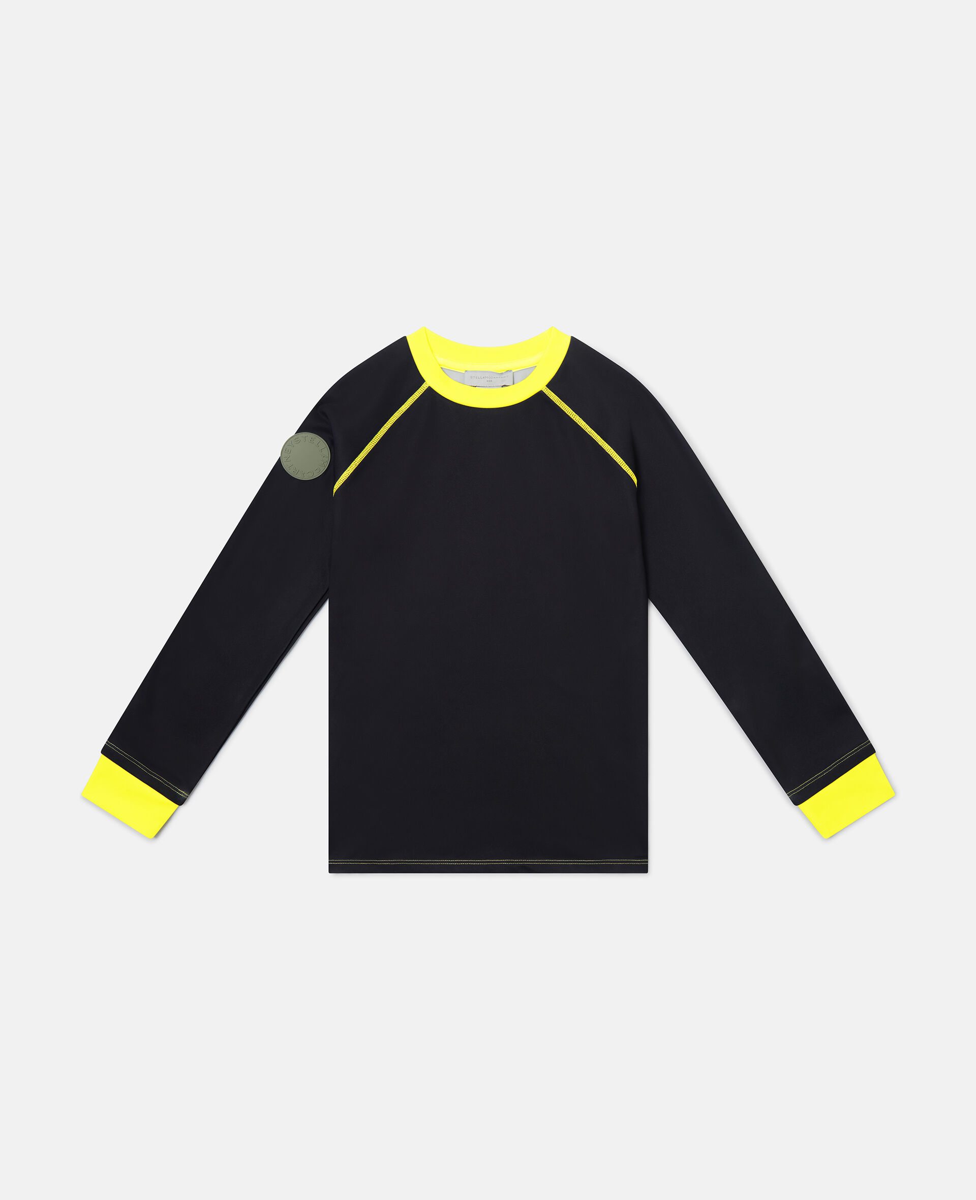 Contrast Trims Pyjama Top-Black-medium