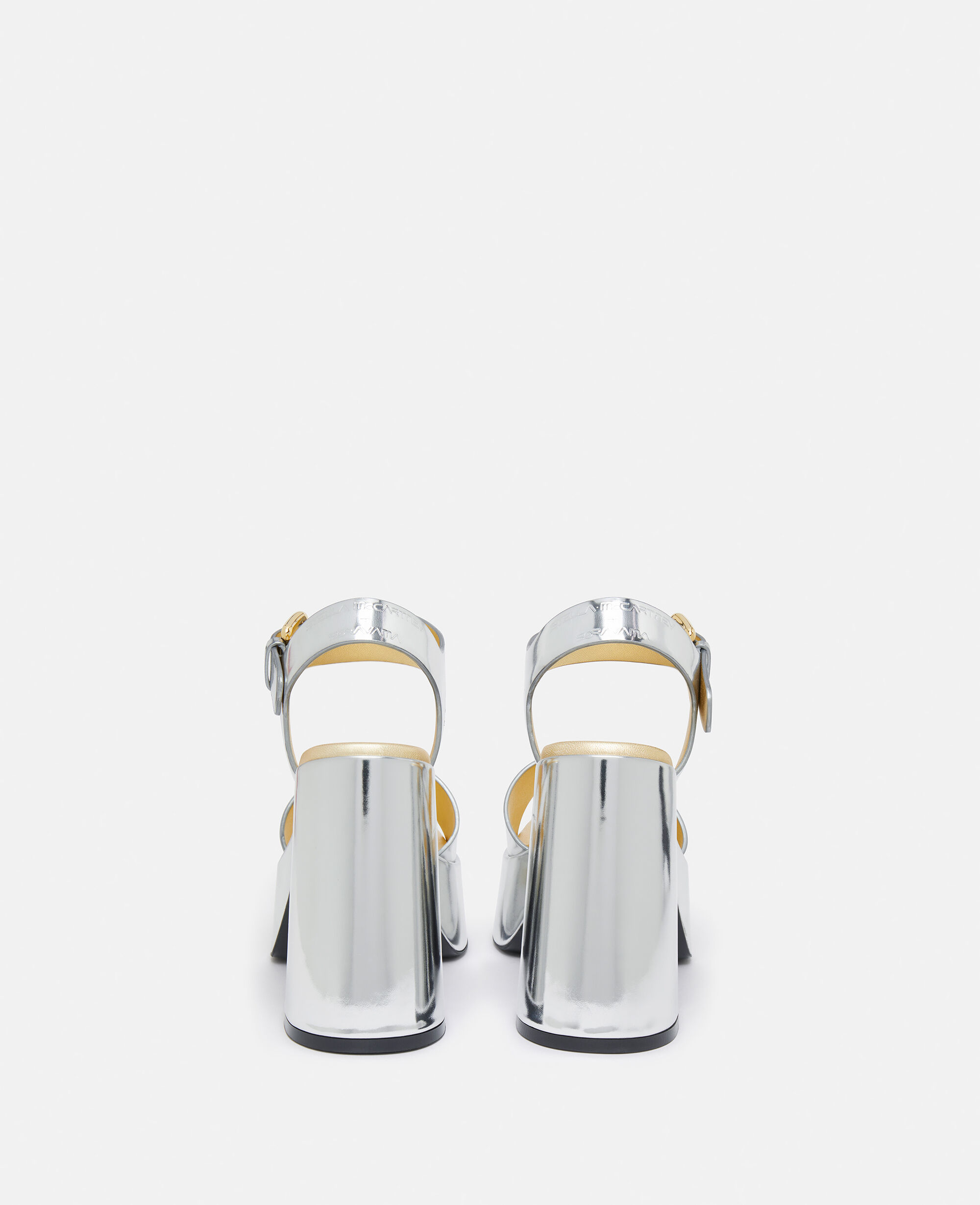 Women Silver Skyla Double-Chromatic Mirrored Platform Sandals | Stella  McCartney SG