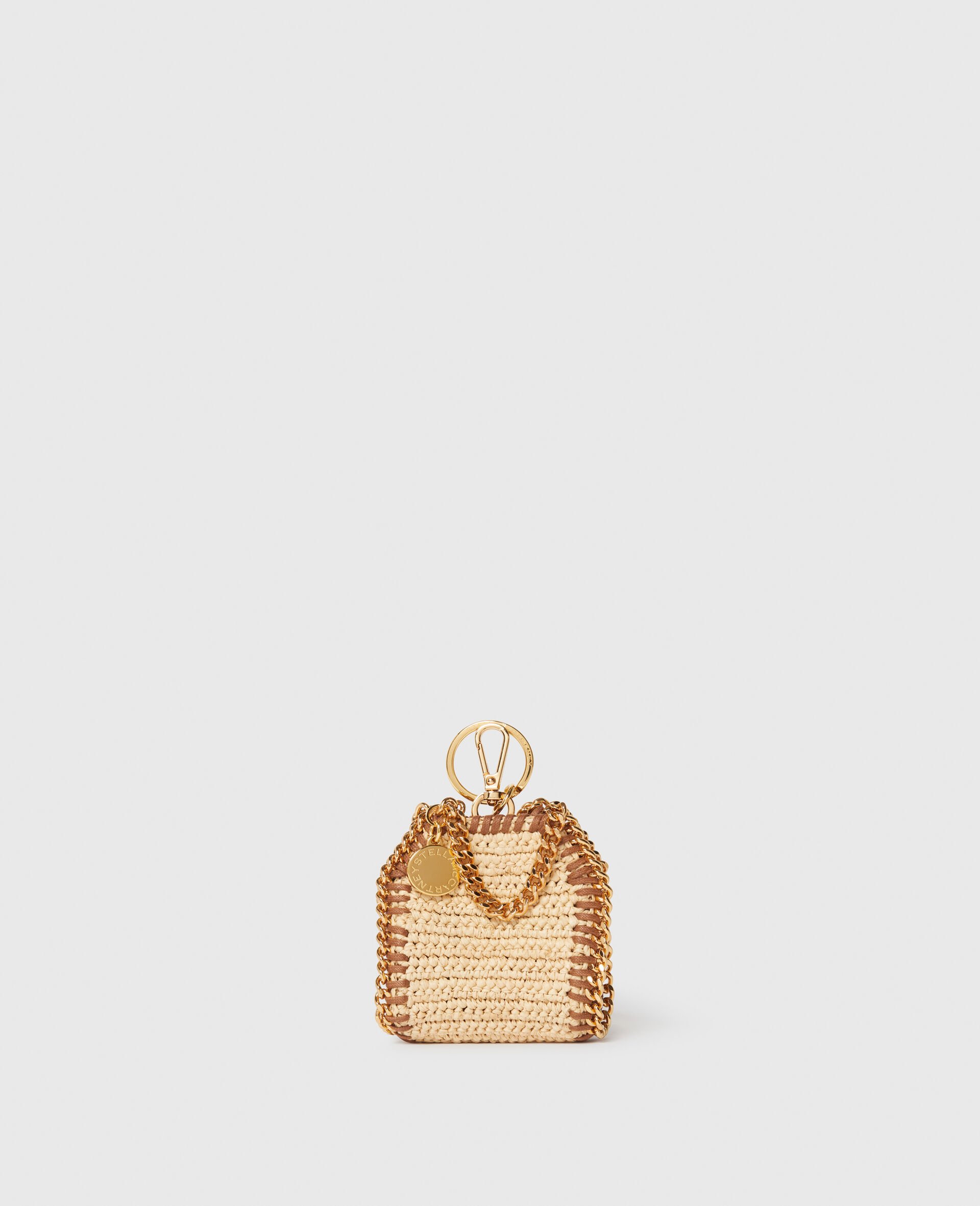 Falabella Raffia AirPods Case Keychain-Beige-medium