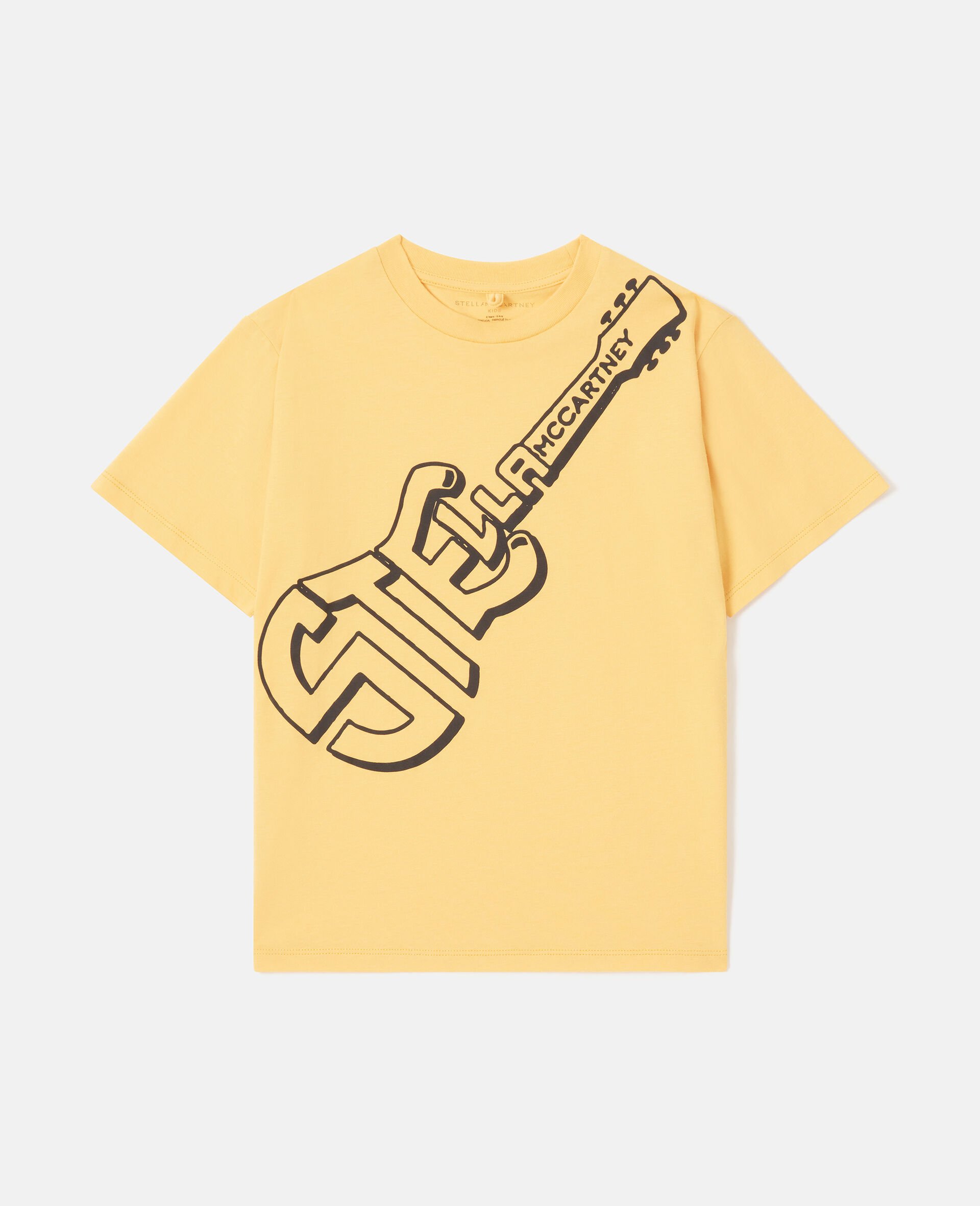 T-Shirt mit Gitarren-Grafik-Gelb-medium