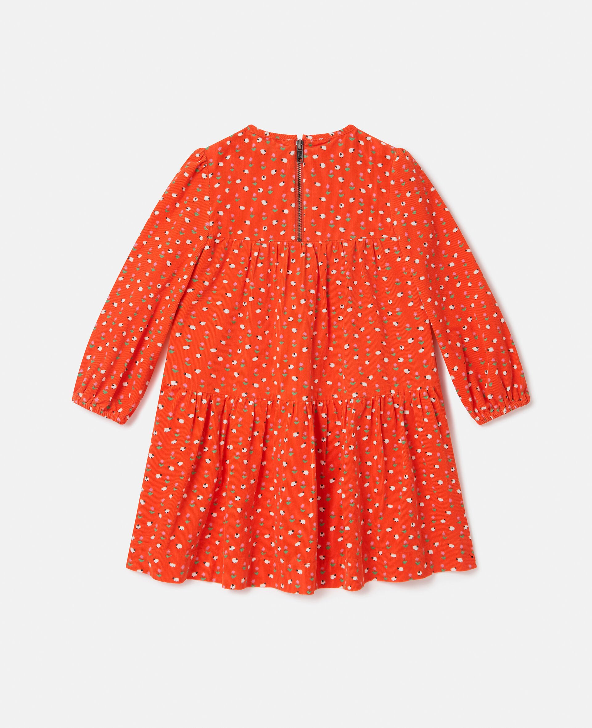 Floral Pattern Long-Sleeve Dress-Red-large Floral Pattern Long-Sleeve Dress-Red-large image number 2