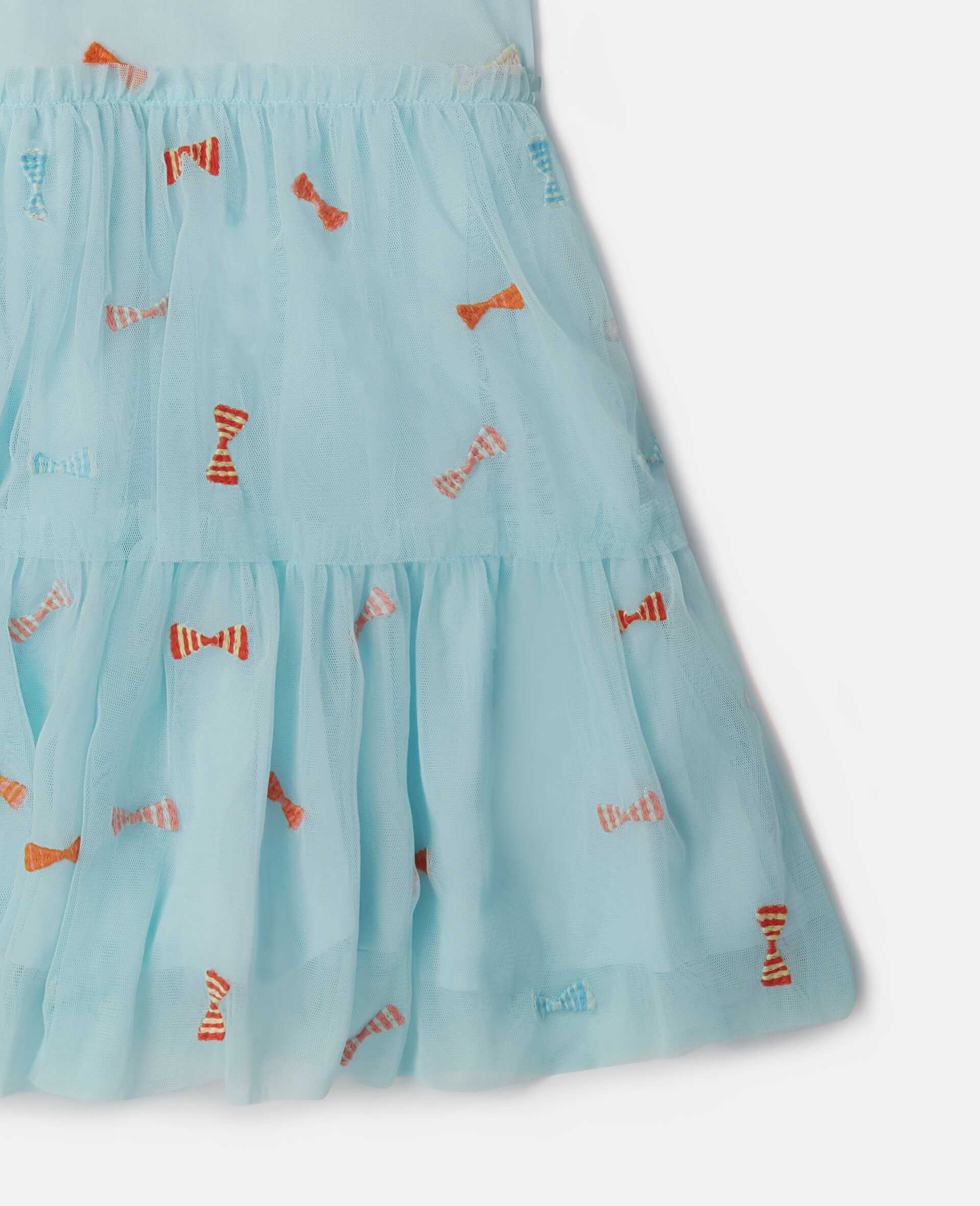 Striped Bow Print Occasion Dress-Blue-large image number 1