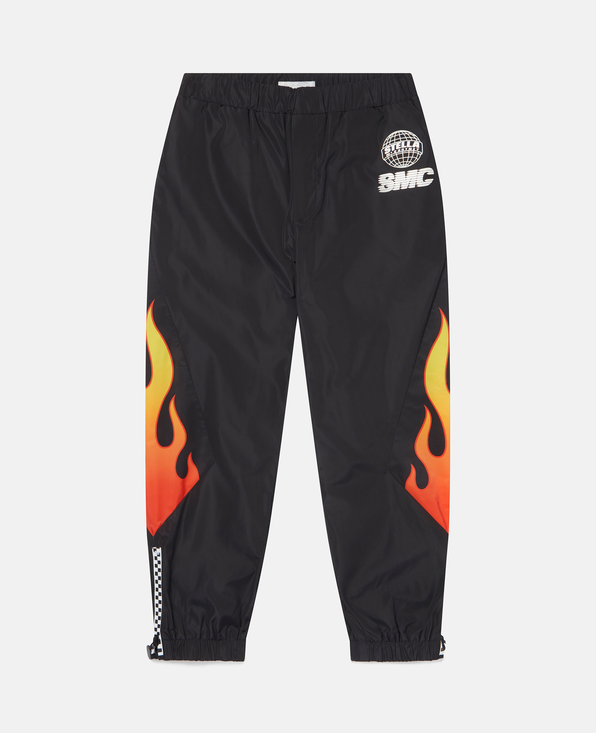 Flame Check Print Joggers-Black-large image number 0