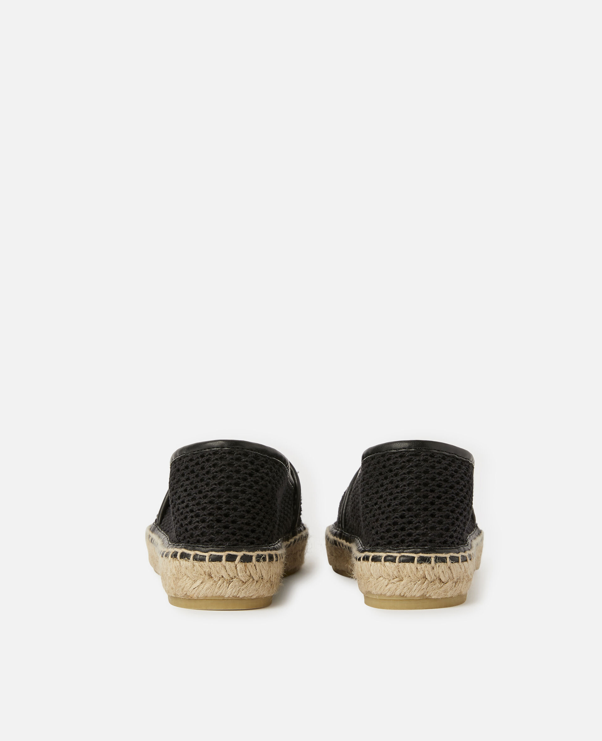Selene Woven Mesh Logo Espadrilles -Black-large image number 2