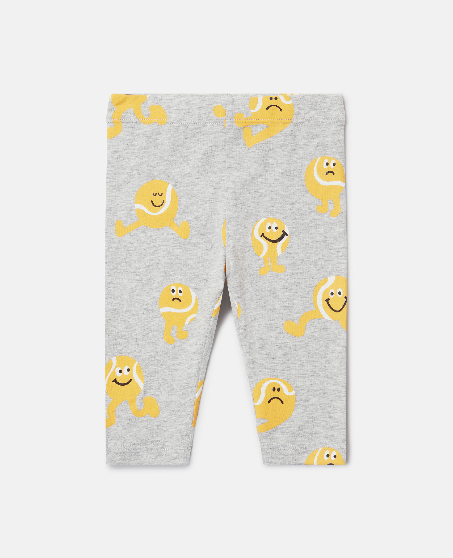 Tennis Ball Print Jersey Leggings-Grey-medium