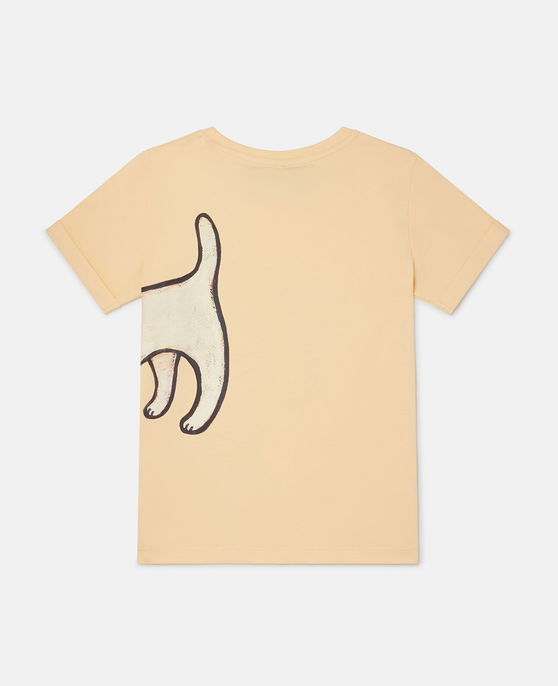 Lonesome Puppy Motif T-Shirt-Orange-large image number 1
