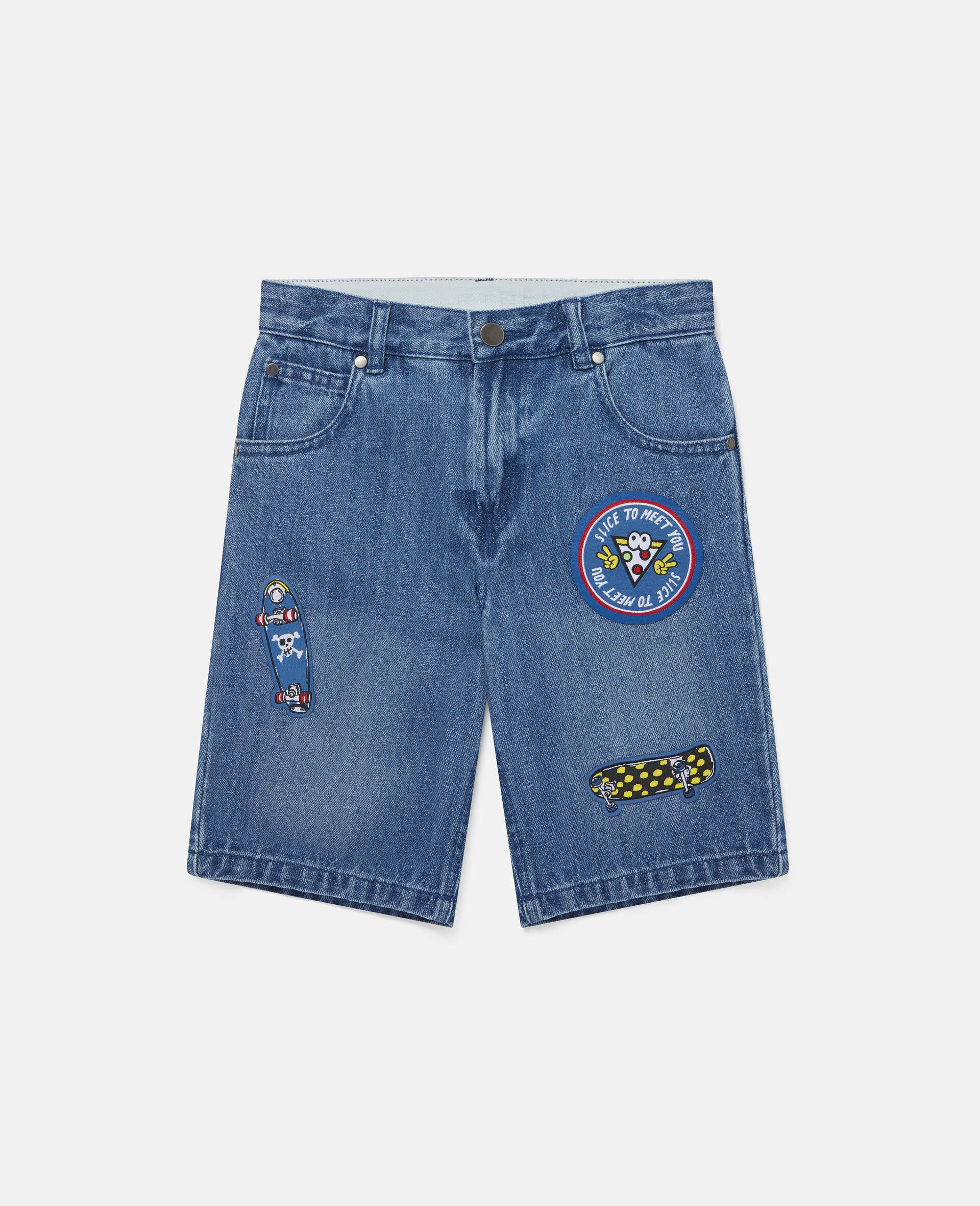 Kids ブルー スケート バッジ デニム ショートパンツ Stella Mccartney Jp Kids ブルー スケート バッジ デニム ショートパンツ Stella Mccartney Jp