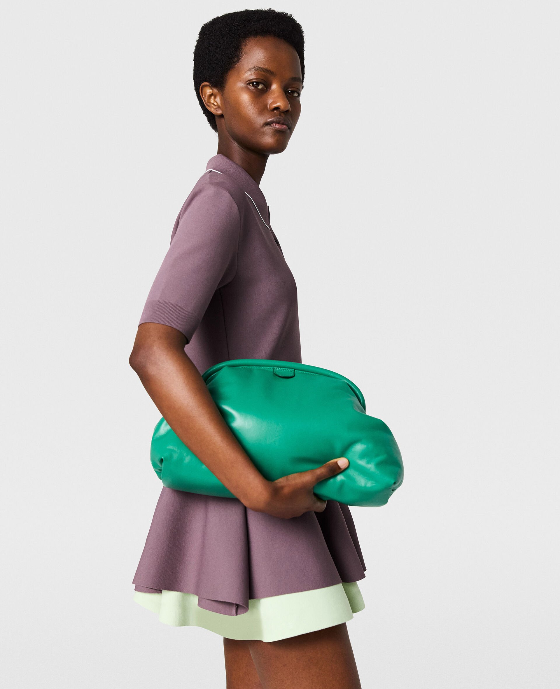 Falabella Padded Soft Clutch-Green-medium