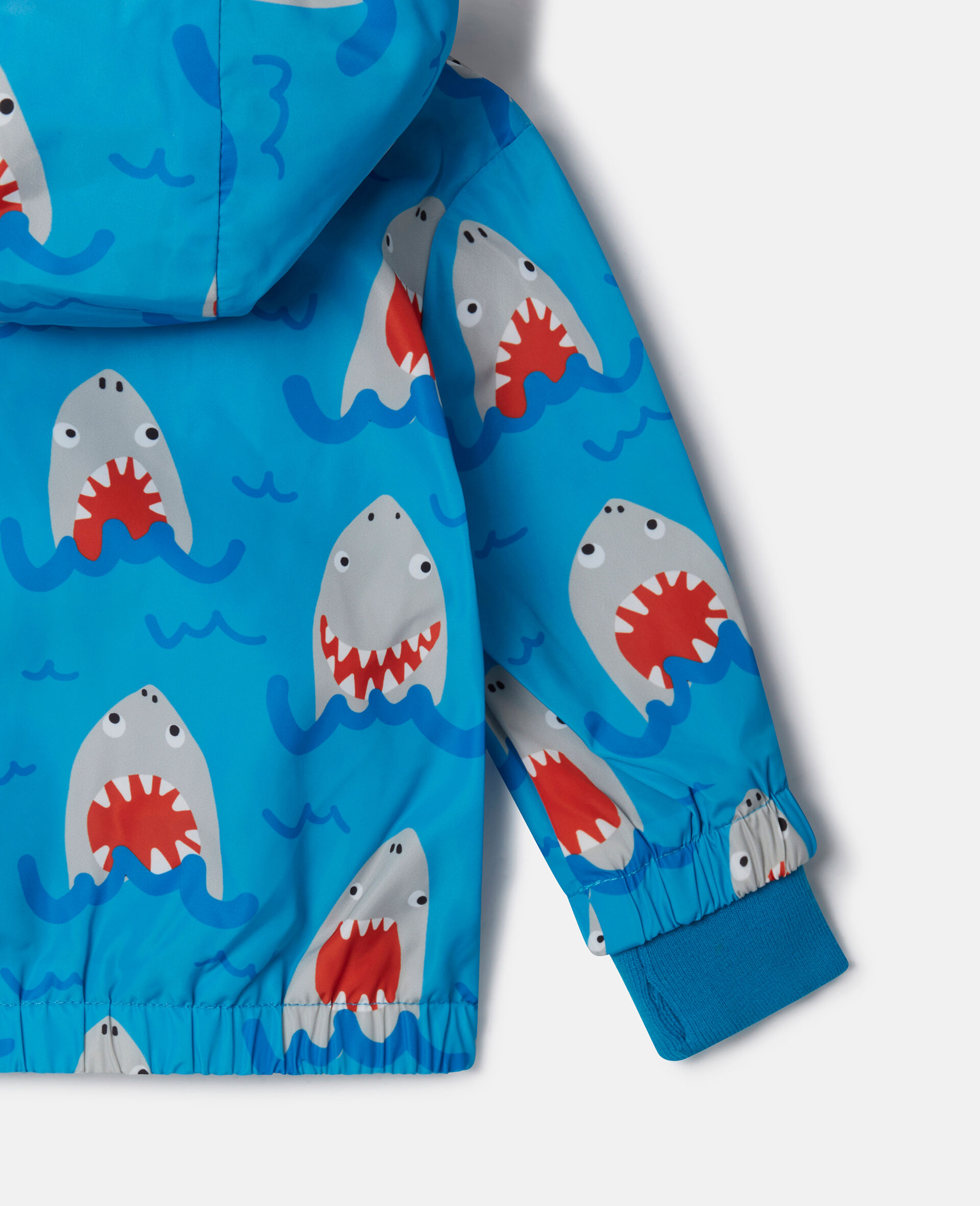 Shark Print Hooded Jacket-Multicolour-large image number 1