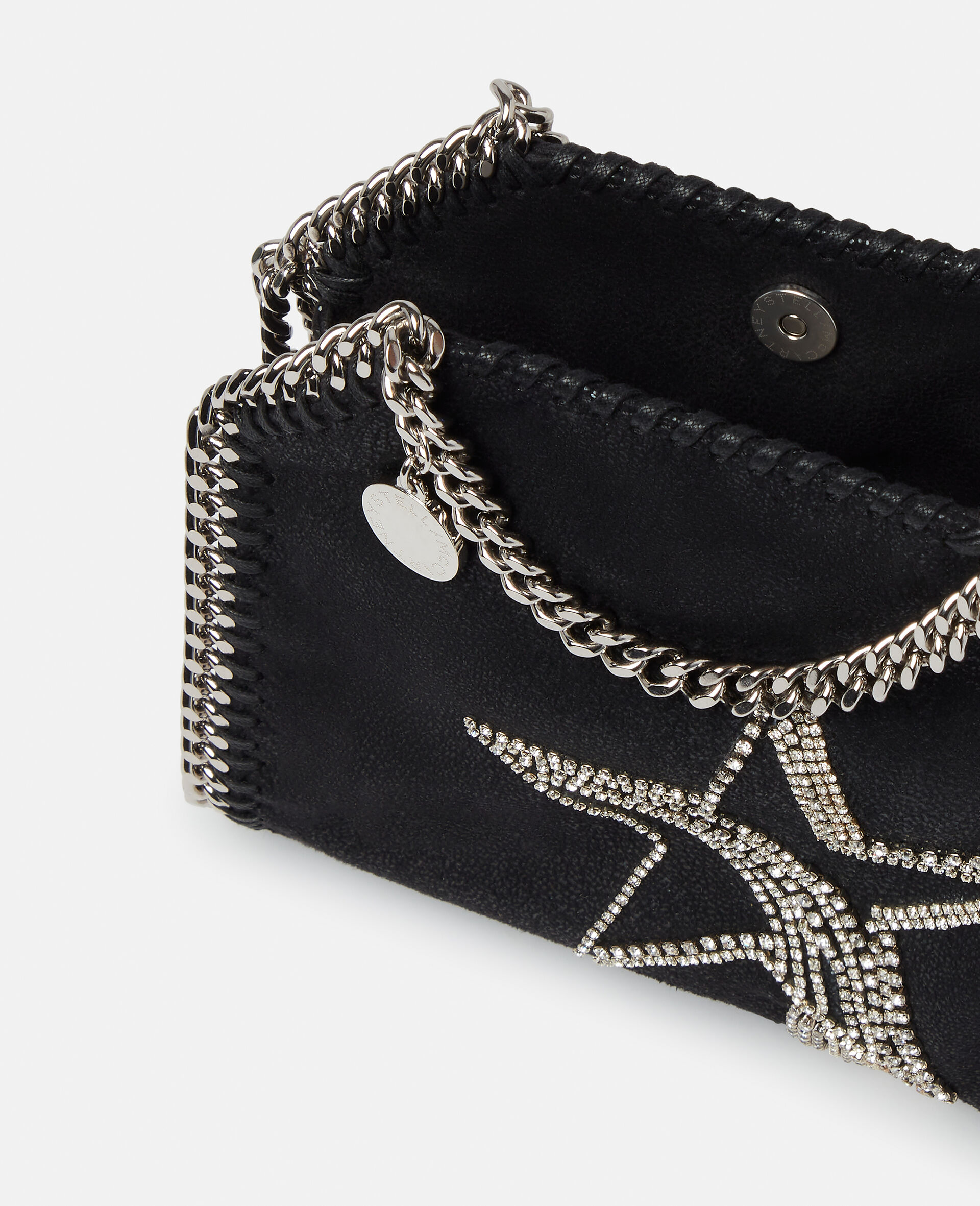 Falabella Crystal Star Embroidery Tiny Tote Bag-Black-large image number 2