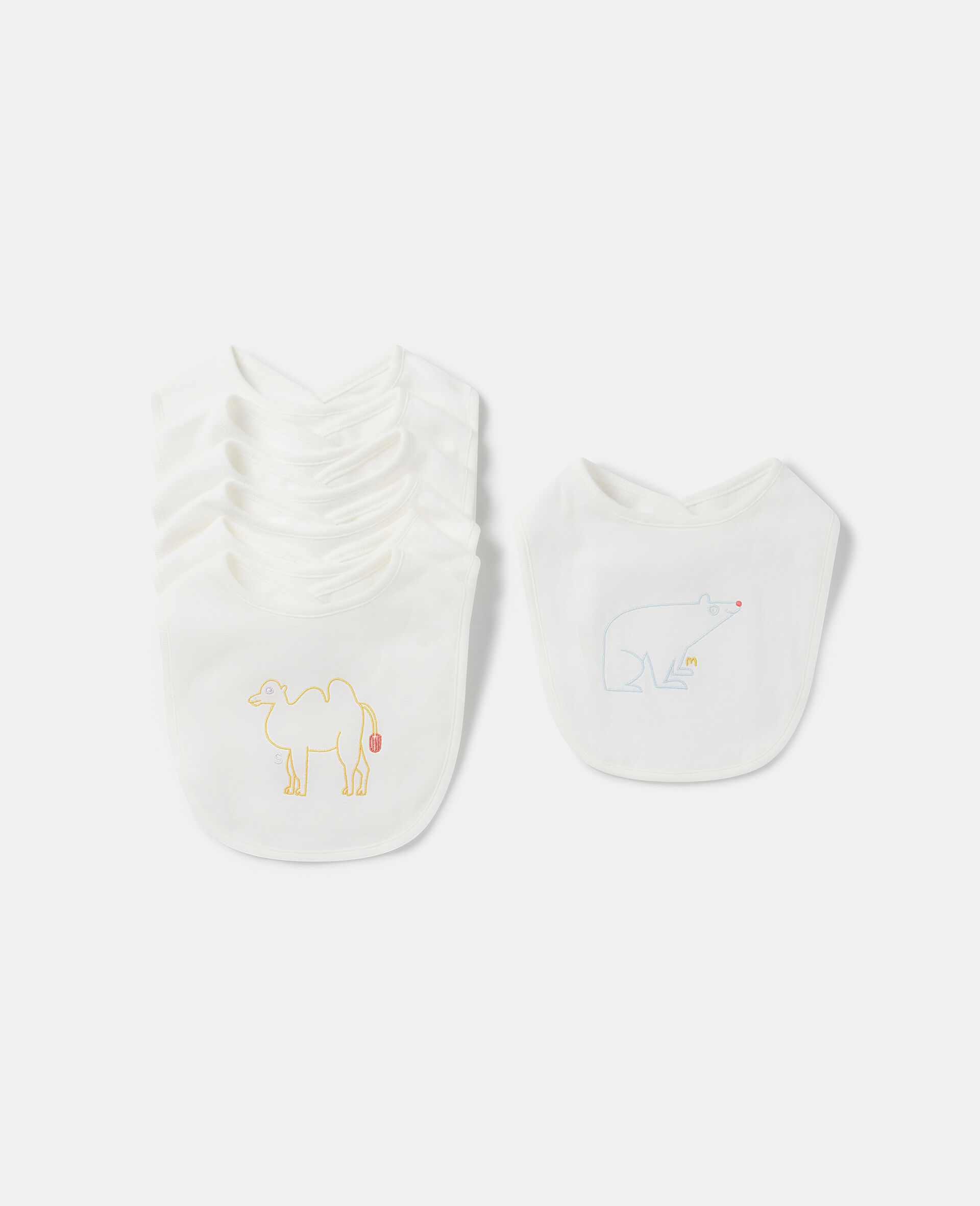 7 Pack of Animal Print Days of the Week Bibs-White-medium
