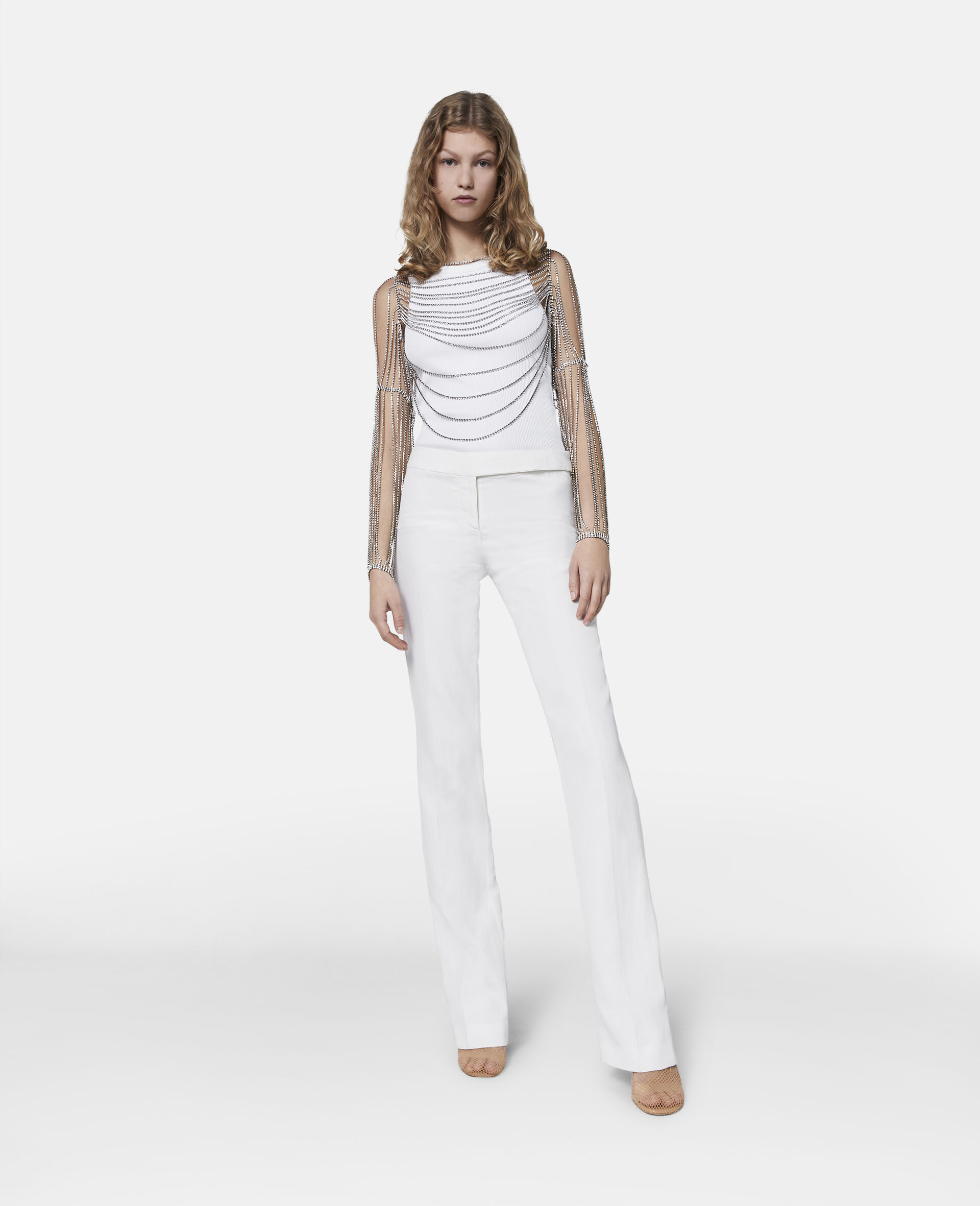 S-Wave Ribbed Tank Top-White-large image number 1