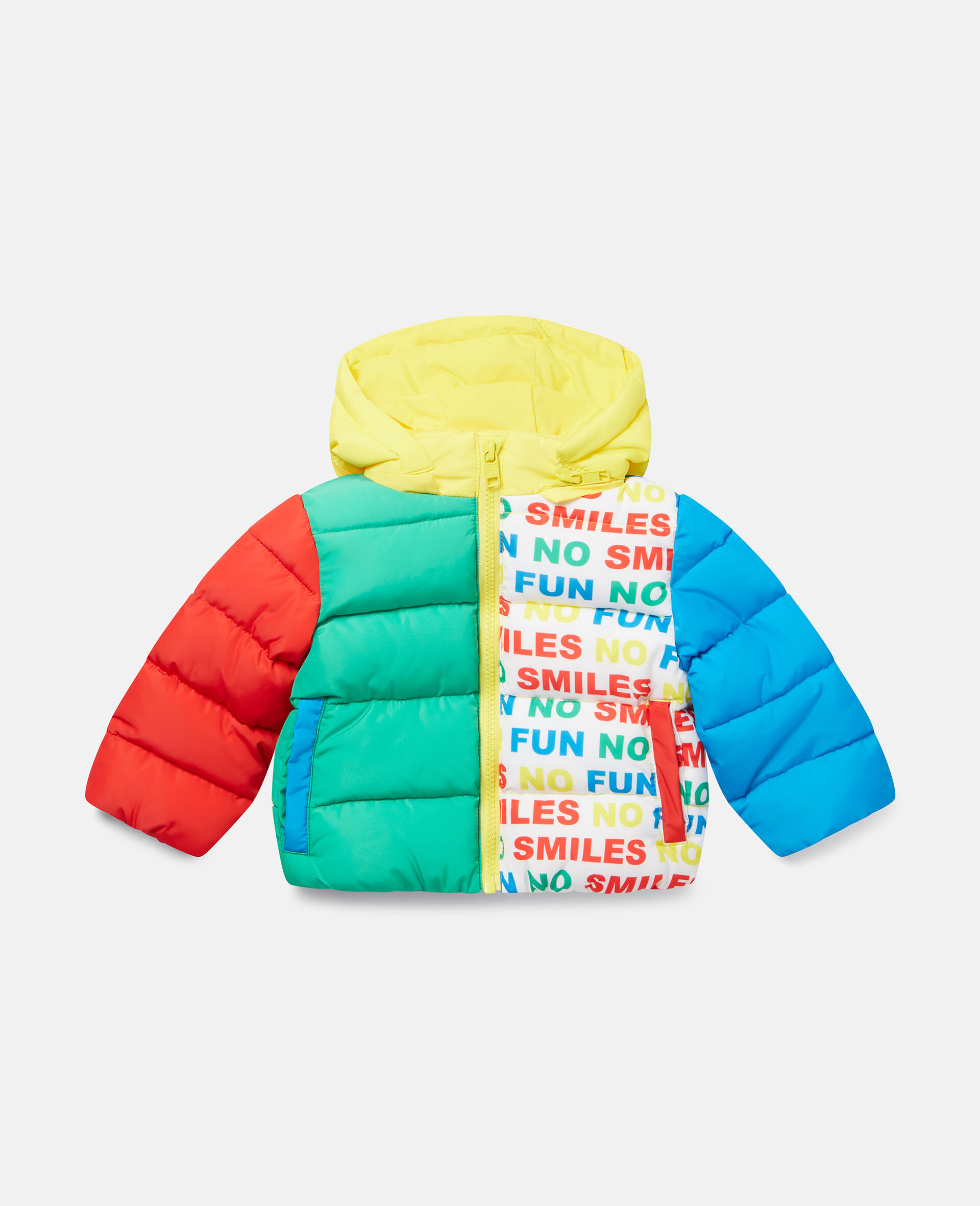 No Smiles No Fun Colourblock Puffer Jacket-Multicolour-large image number 0
