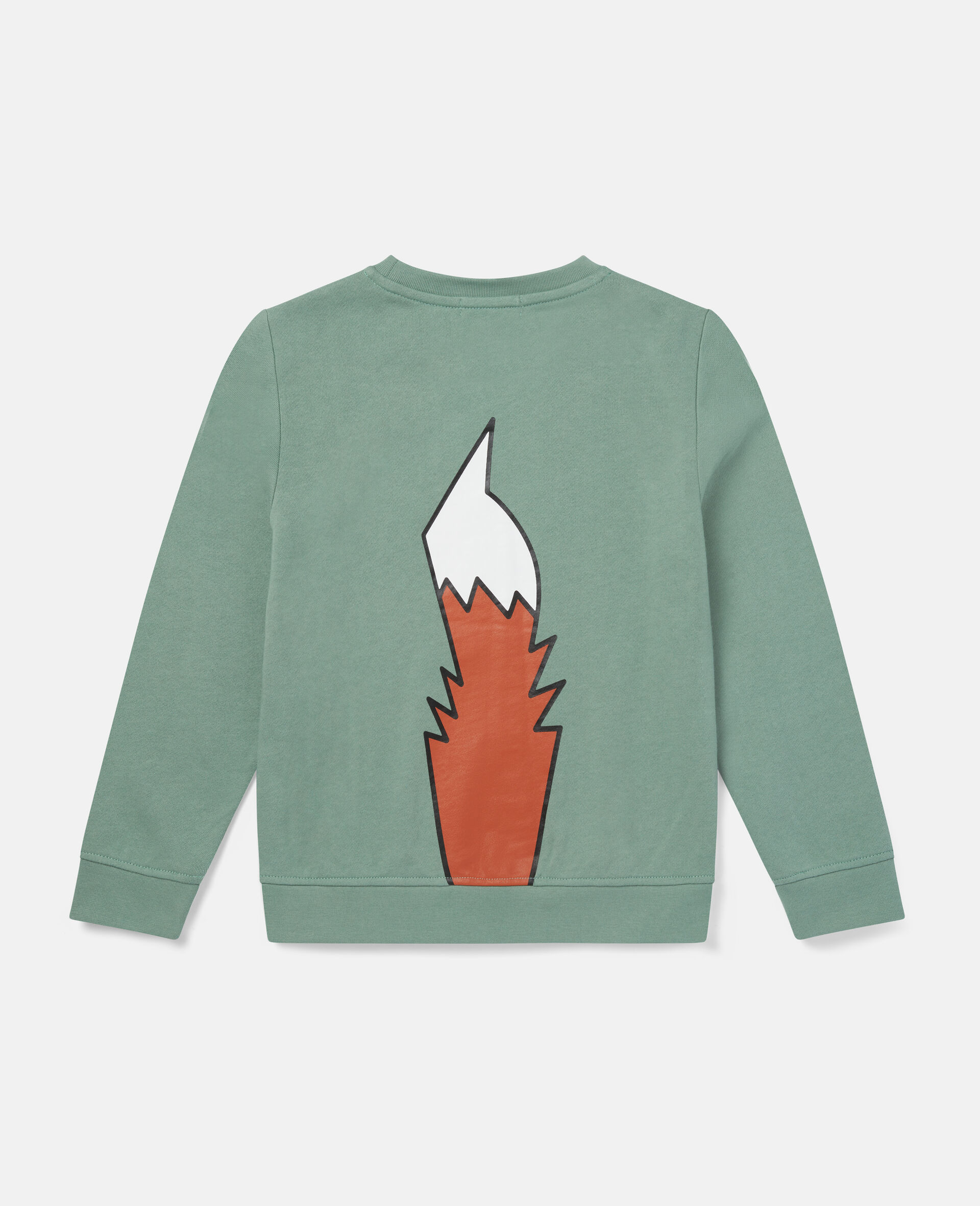 Fox Print Cotton Fleece Sweatshirt-Green-large image number 3