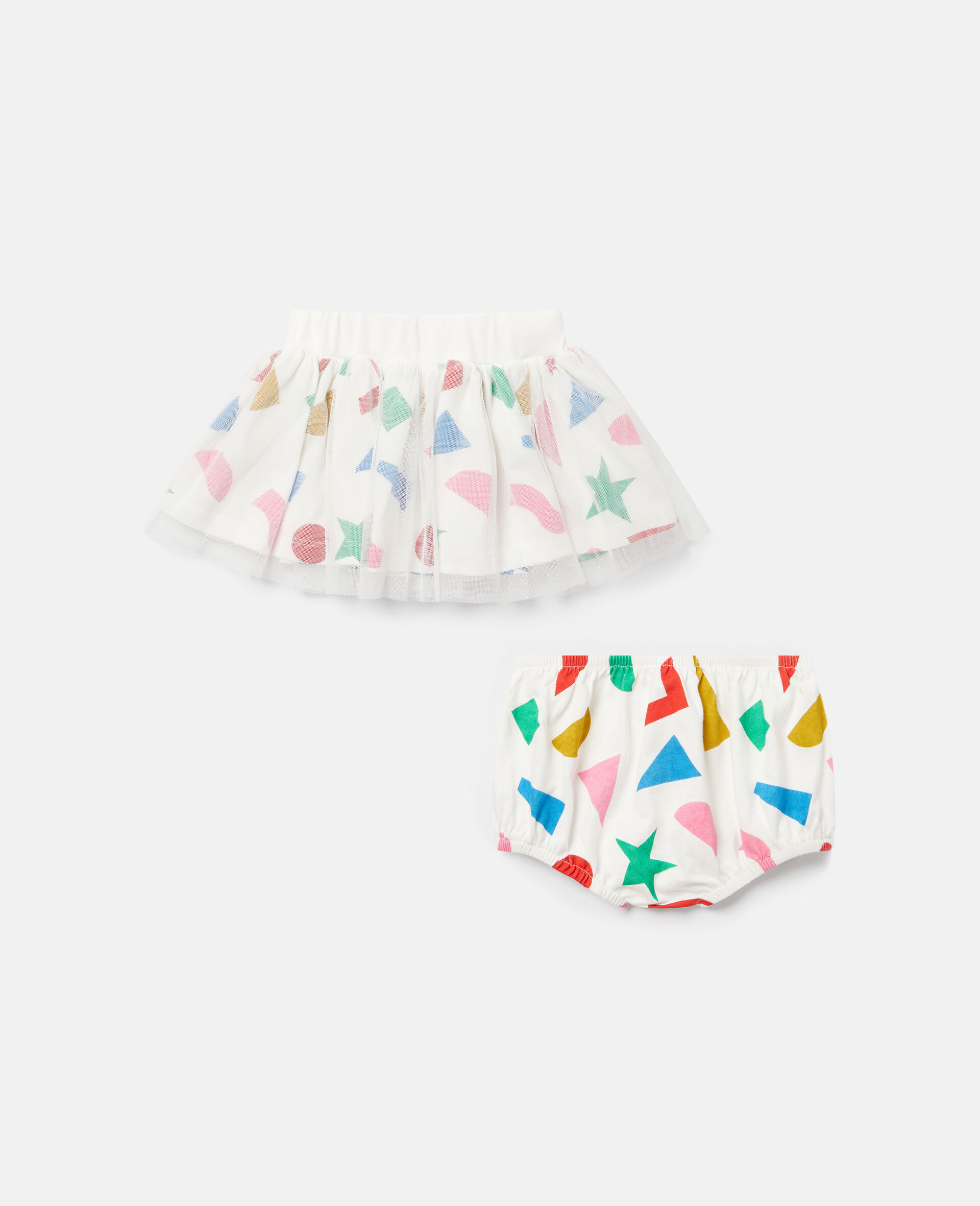 Glitter Sticker Tulle Skirt-White-large image number 0