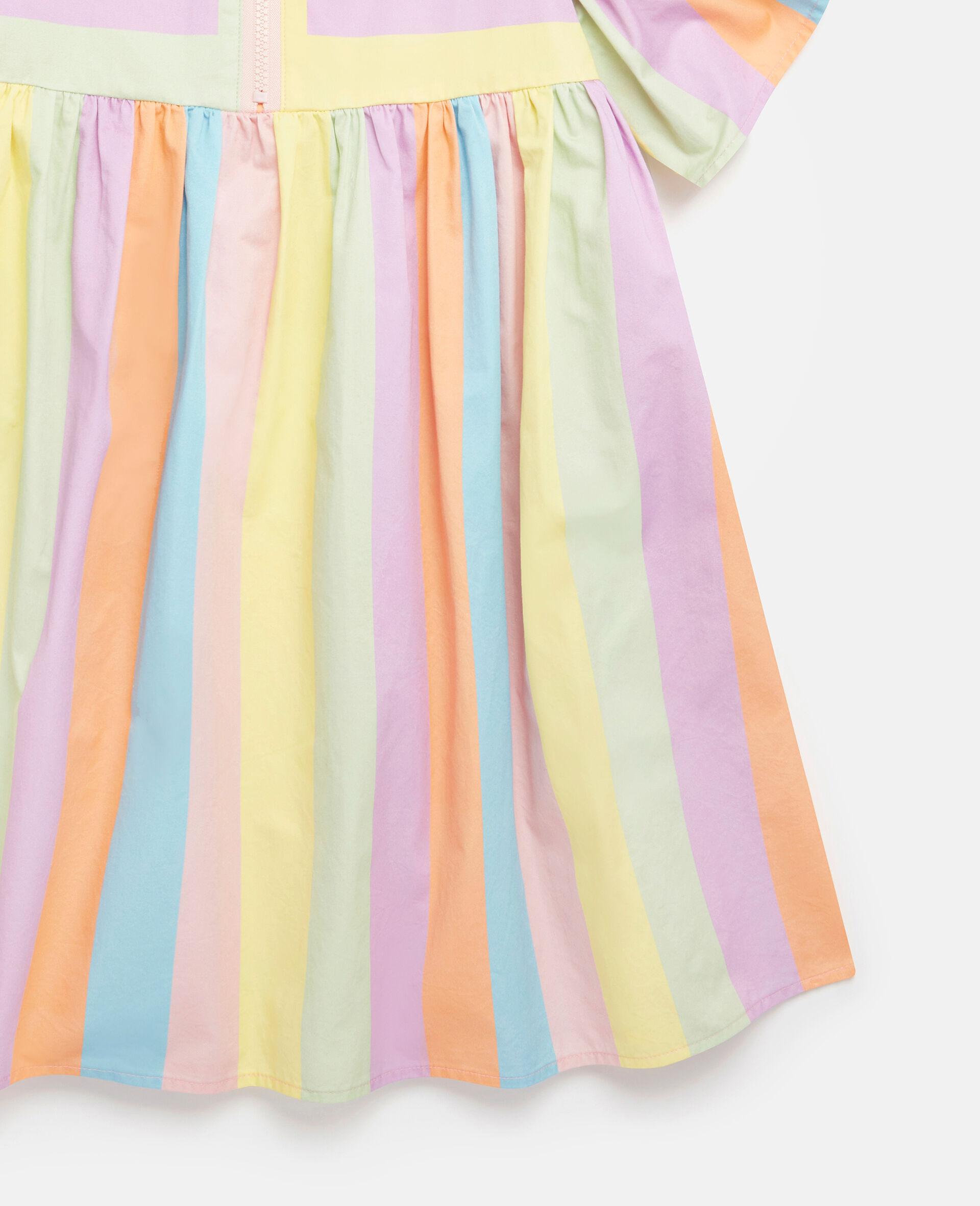 Rainbow Stripe Angel Sleeve Dress-Multicolour-large image number 3